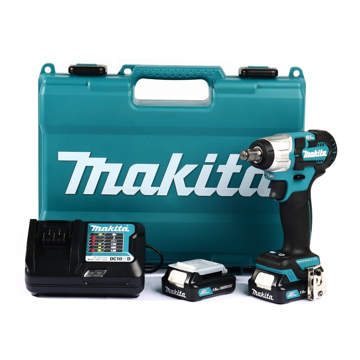 MAKITA เครื่องขันบล๊อกไร้สาย 12 โวลต์ 1/2 นิ้ว รุ่น TW161DWYE แรงบิดสูงสุด 165 นิวตันเมตร รวมแบตเตอรี่และแท่นชาร์จ (มากีต้า)