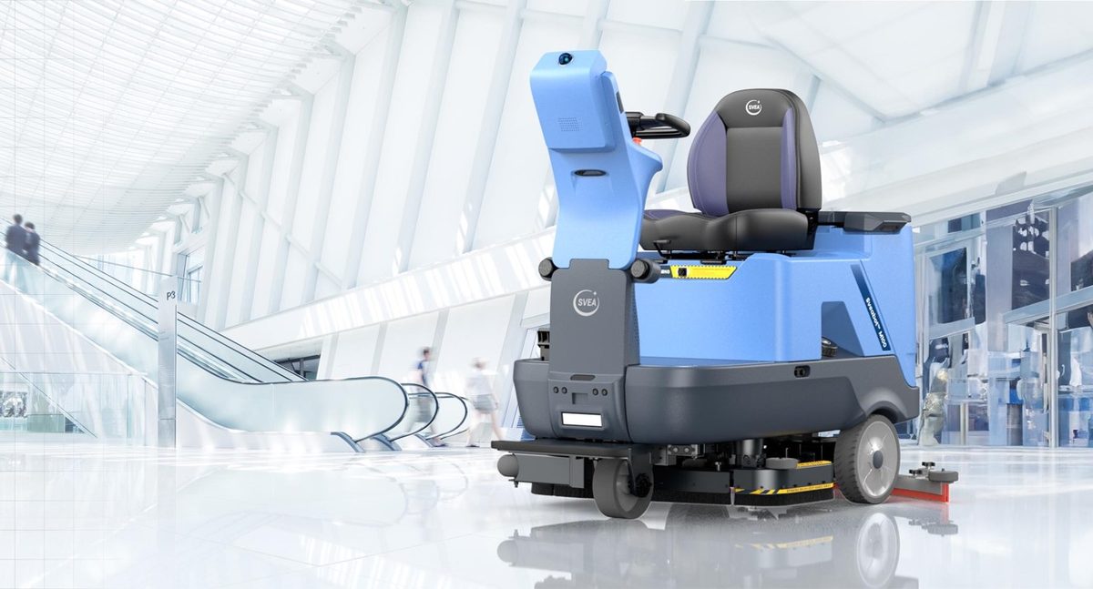 SVEABOT M100 Efficiency หุ่นยนต์ขัดพื้นพร้อมดูดฝุ่น,ดูดน้ำกลับอัตโนมัติ ไม่ใช้คนขับ สำหรับพื้นที่ขนาดใหญ่