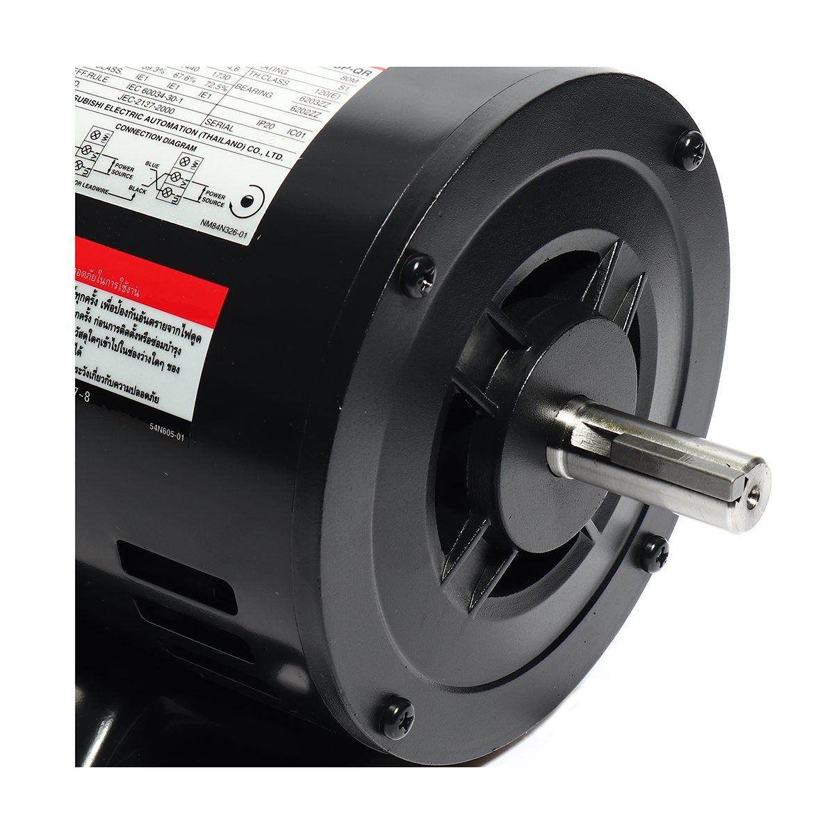 มอเตอร์ MITSUBISHI รุ่น SP-QR กำลัง 1/2 แรงม้า (0.4 กิโลวัตต์) 1 เฟส 220 โวลต์ 4 โพล 2 สาย IP20 ความเร็วรอบ 1450 RPM (รอบต่อนาที)
