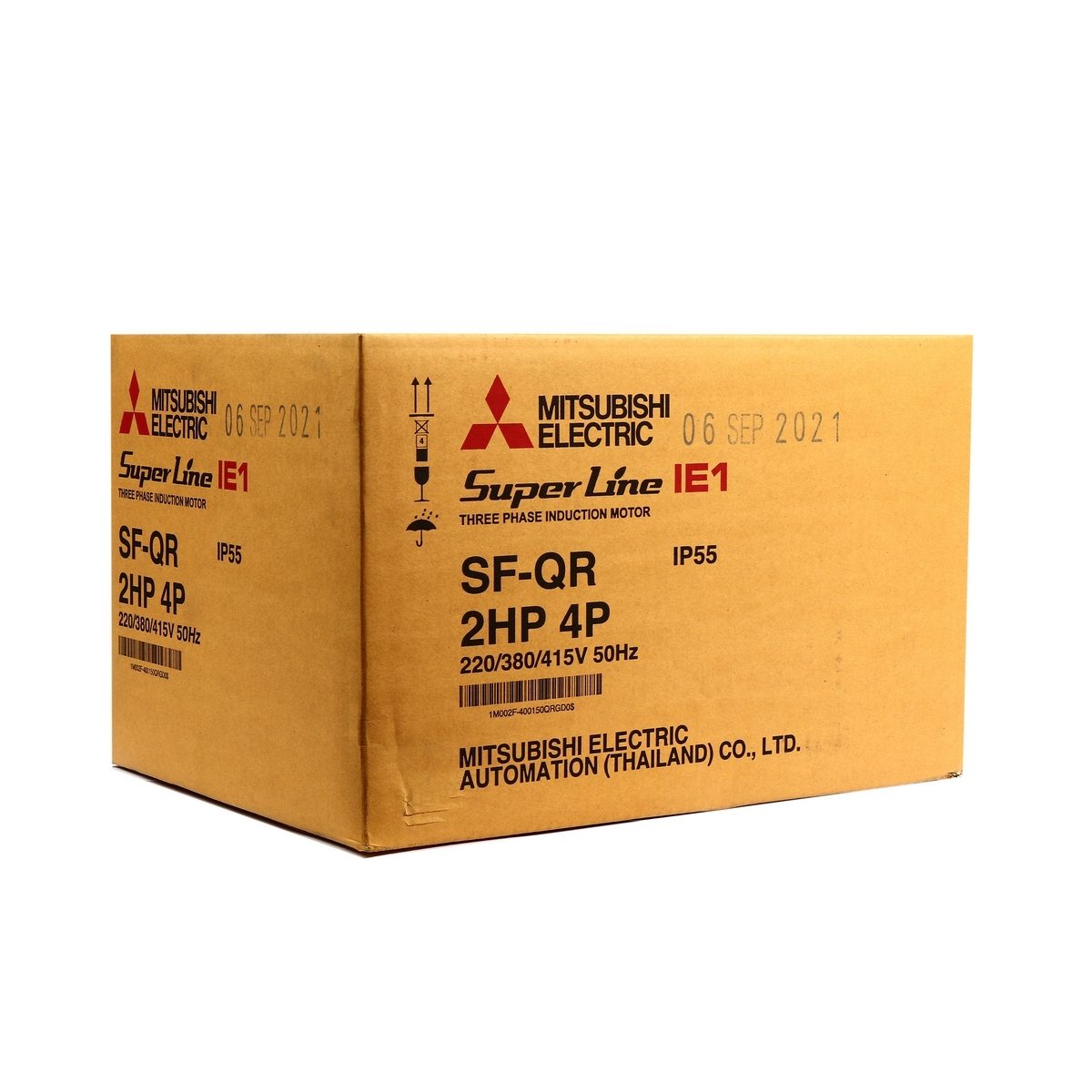 MITSUBISHI มอเตอร์ รุ่น SF-QR กำลัง 2 แรงม้า (1.5 กิโลวัตต์) ชนิดหุ้มมิด 3 เฟส 220/380 โวลต์ 4 โพล 3 สาย IP55 ความเร็วรอบ 1450 รอบ/นาที (มิต