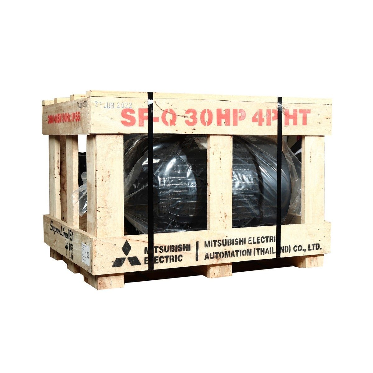 MITSUBISHI มอเตอร์ รุ่น SF-Q กำลัง 30 แรงม้า (22 กิโลวัตต์) ชนิดหุ้มมิด 3 เฟส 380/415 โวลต์ 4 โพล 3 สาย IP55 ความเร็วรอบ 1450 รอบ/นาที (มิตซ