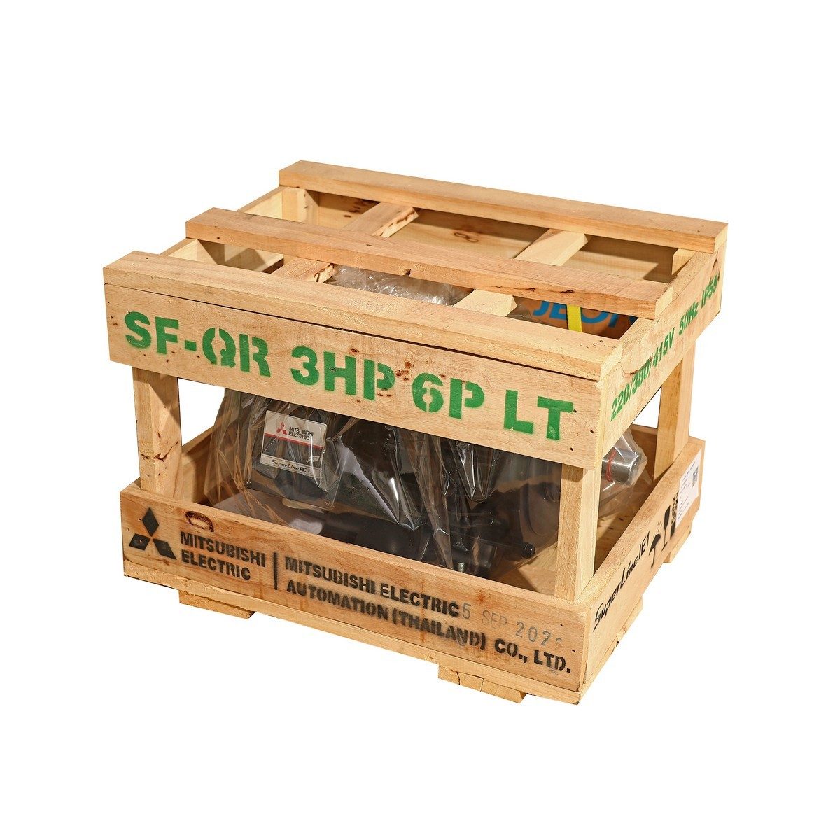 MITSUBISHI มอเตอร์ รุ่น SF-QR กำลัง 2 แรงม้า (1.5 กิโลวัตต์) ชนิดหุ้มมิด 3 เฟส 220/380 โวลต์ 6 โพล 3 สาย IP55 รอบช้า 950 รอบ/นาที (มิตซูบิชิ