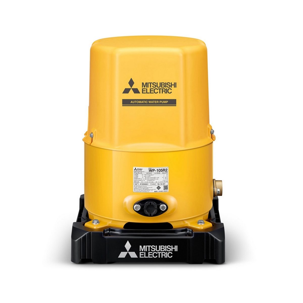 MITSUBISHI ปั๊มน้ำอัตโนมัติ รุ่น WP-105R2 ขนาด 100 วัตต์ ระยะดูด 8 เมตร ระยะส่ง 12 เมตร ขนาดท่อ 20 มม. ปริมาณน้ำ 47 ลิตร/นาที (สูงสุด), 37 ล