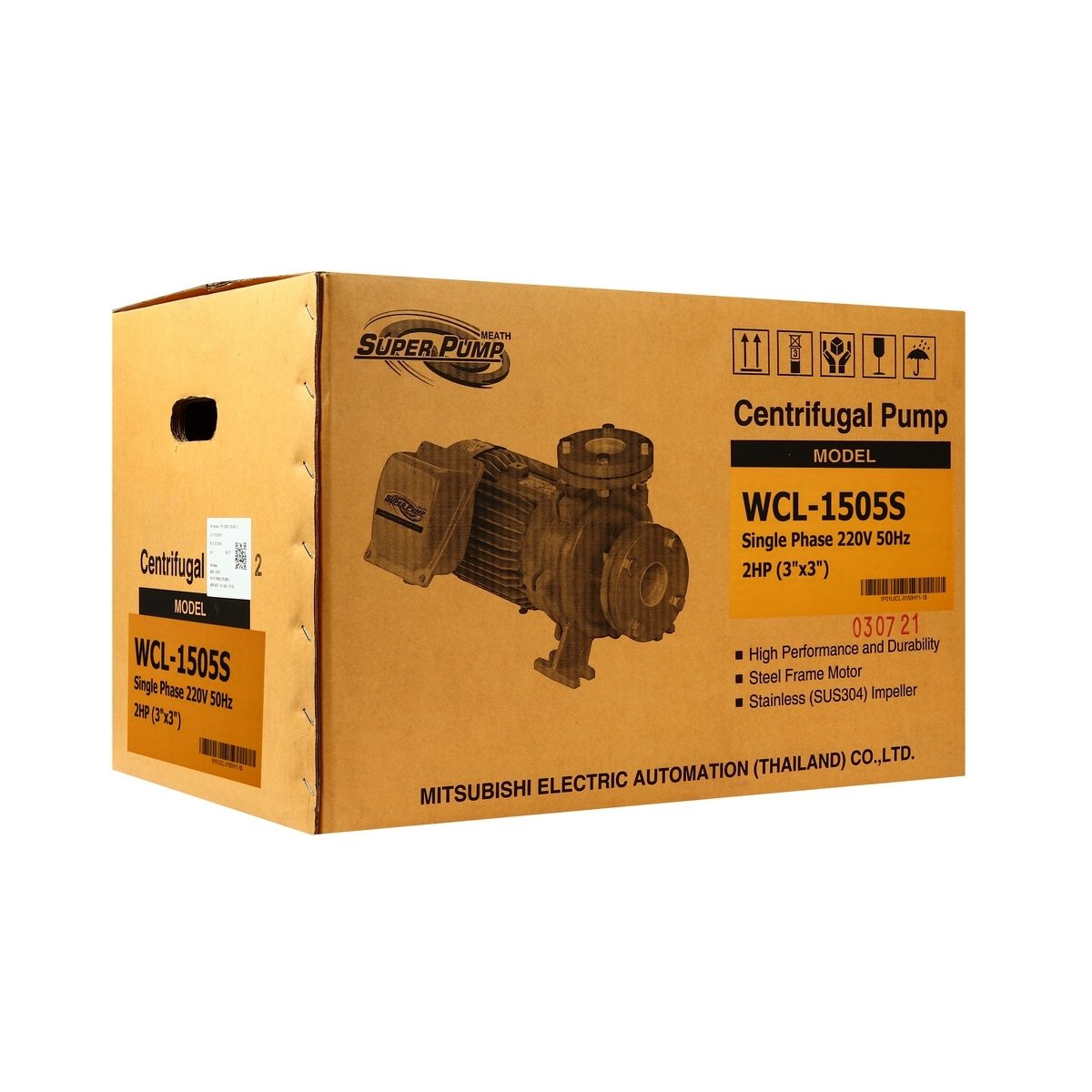 WCL-1505-S ปั๊มหอยโข่งน้ำมาก 2HP 1เฟส