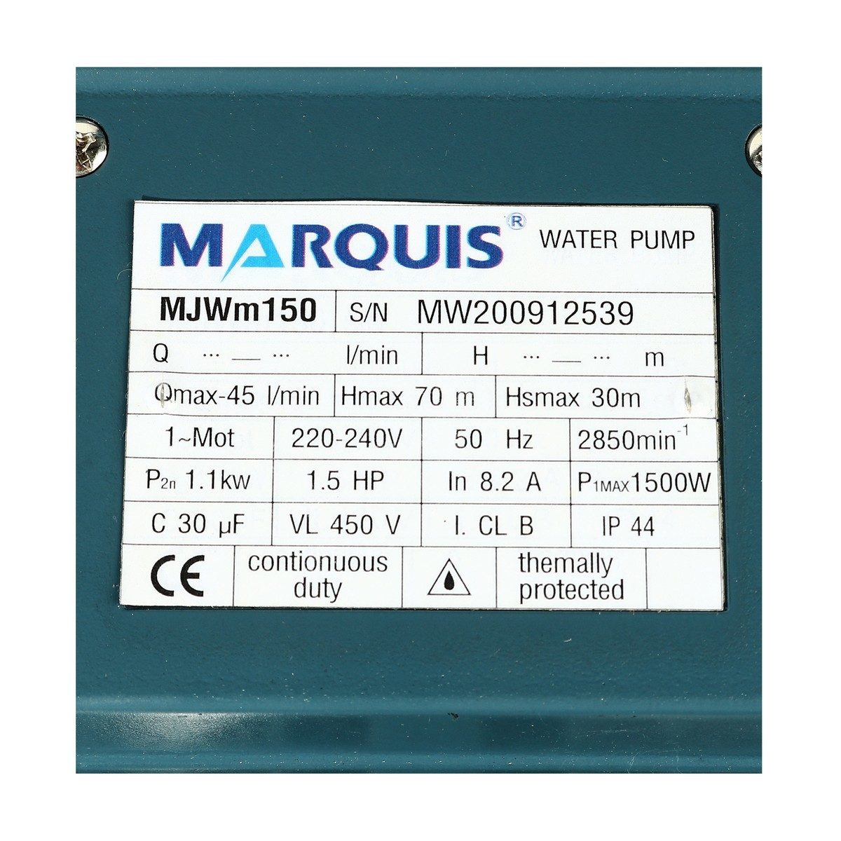MJWM150-4"ปั๊มน้ำแบบดูดลึก(บาดาล)+หัวเจ็