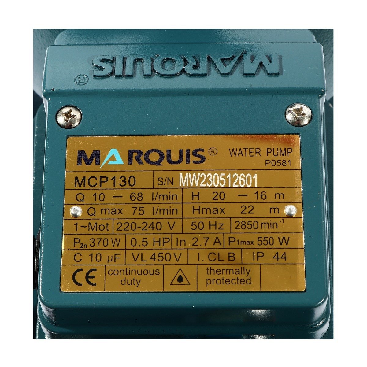 MCP130 ปั๊มหอยโข่ง ท่อส่ง 1" 0.5 HP