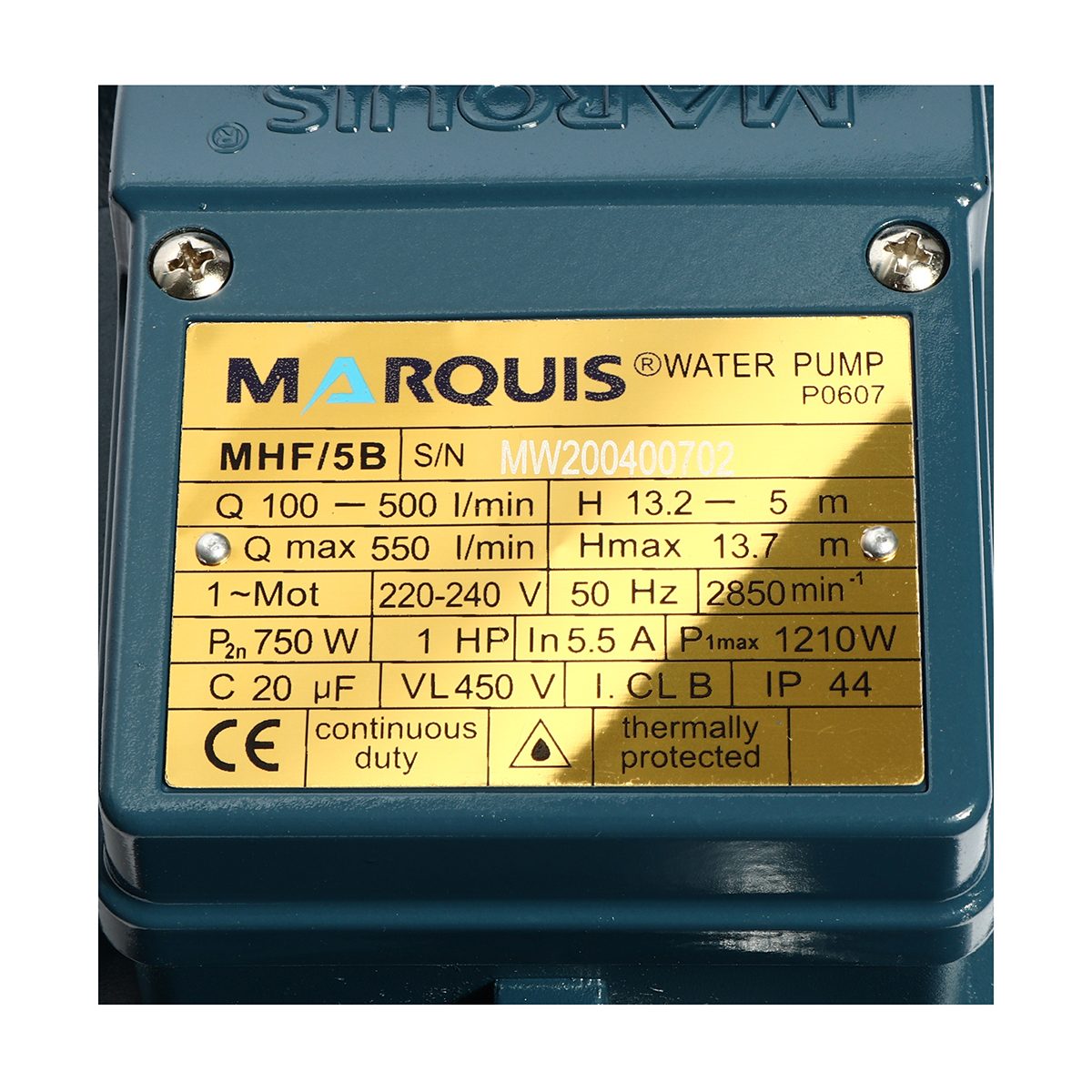 MHF/5B ปั๊มหอยโข่ง(MEDIUM FLOW) 1 HP -2"