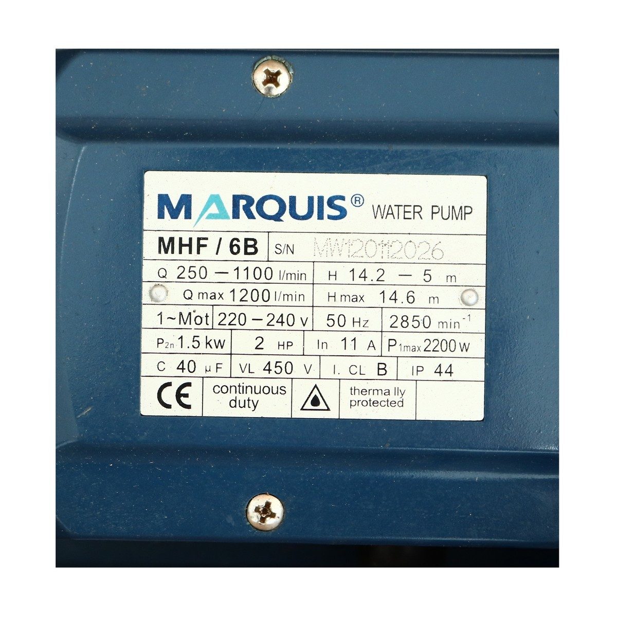 MHF/6B ปั๊มหอยโข่ง น้ำมาก  2HP - 3"