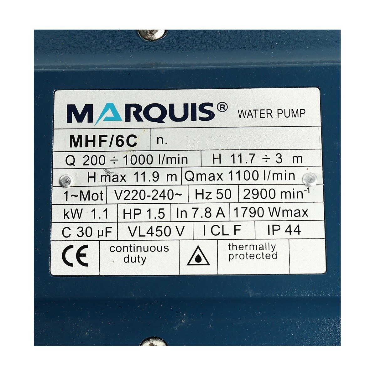MHF/6Cปั๊มหอยโข่ง น้ำมาก 1.5HP - 3"