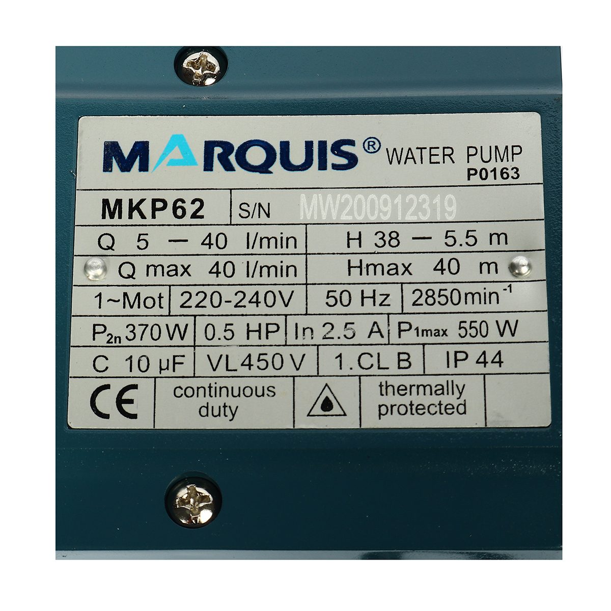 MKP60-1(MKP62) ปั๊มใบพัดเฟือง 0.5 HP