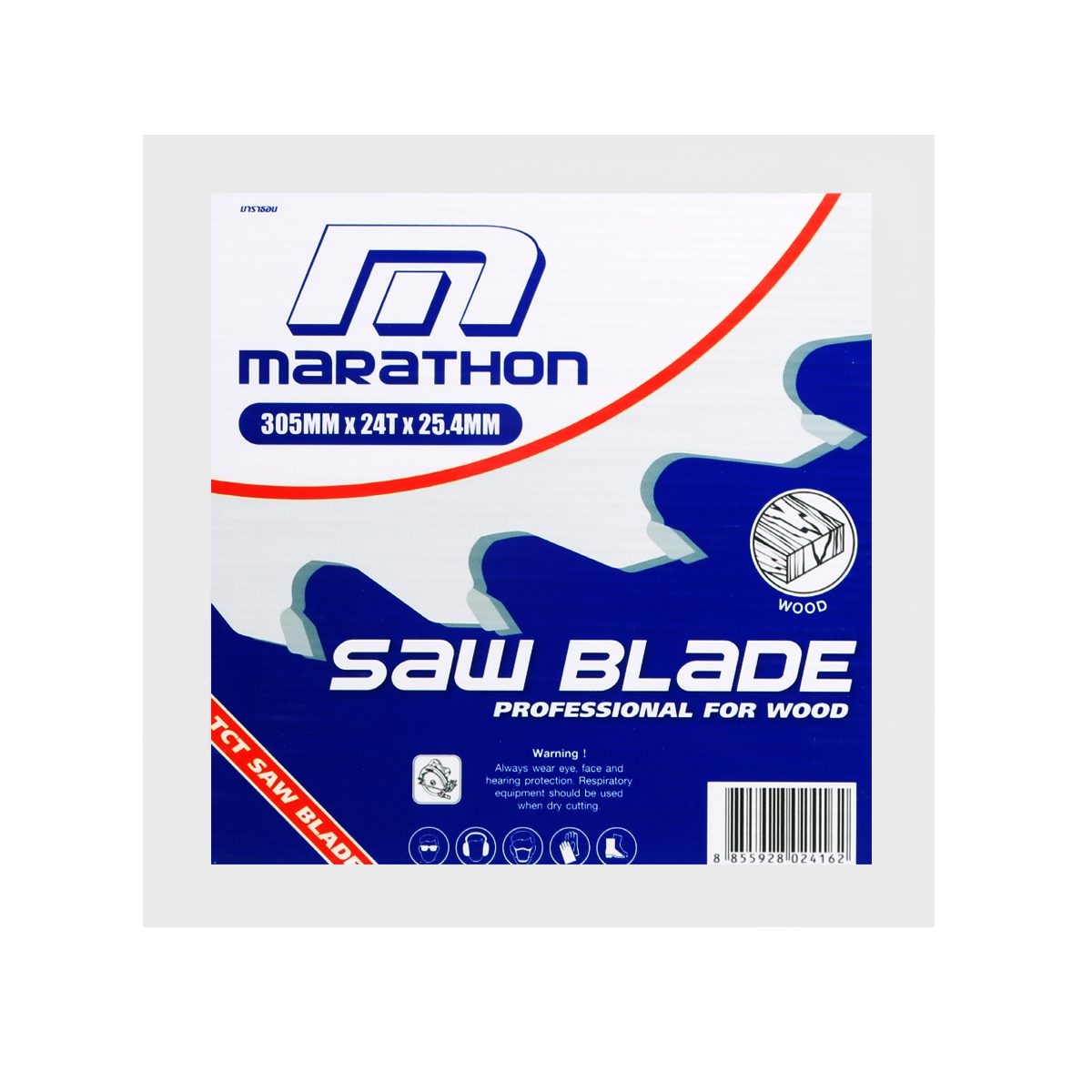 MARATHON ใบเลื่อยตัดไม้ 12 นิ้ว (305 มม.) 24 ฟัน รุ่น ULTRA ความหนาของคาร์ไบด์ 3.2 มม. แหวน 20 มม. ใช้ตัดไม้ (มาราธอน)