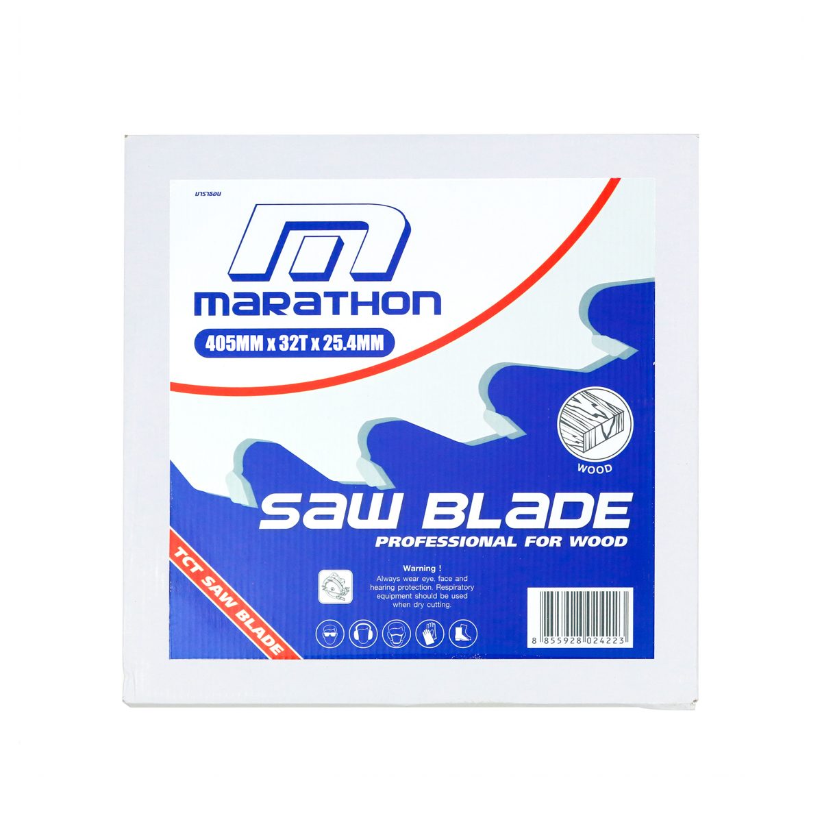 MARATHON ใบเลื่อยตัดไม้ 16 นิ้ว (405 มม.) 32 ฟัน รุ่น ULTRA ความหนาของคาร์ไบด์ 3.4 มม. แหวน 20 มม. ใช้ตัดไม้ (มาราธอน)