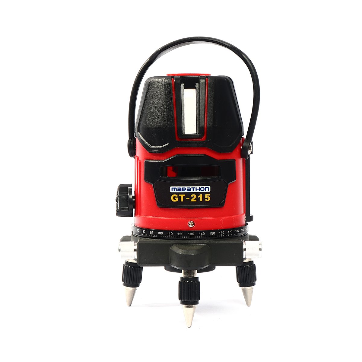 MARATHON เครื่องวัดระดับเลเซอร์ 5 เส้น แสงสีแดง รุ่น GT-215 ยิงไกล 10-30 ม. สามารถหมุนได้ 360 องศา พร้อมขาตั้ง 1.5 เมตร แบตเตอรี Li-ion สามา