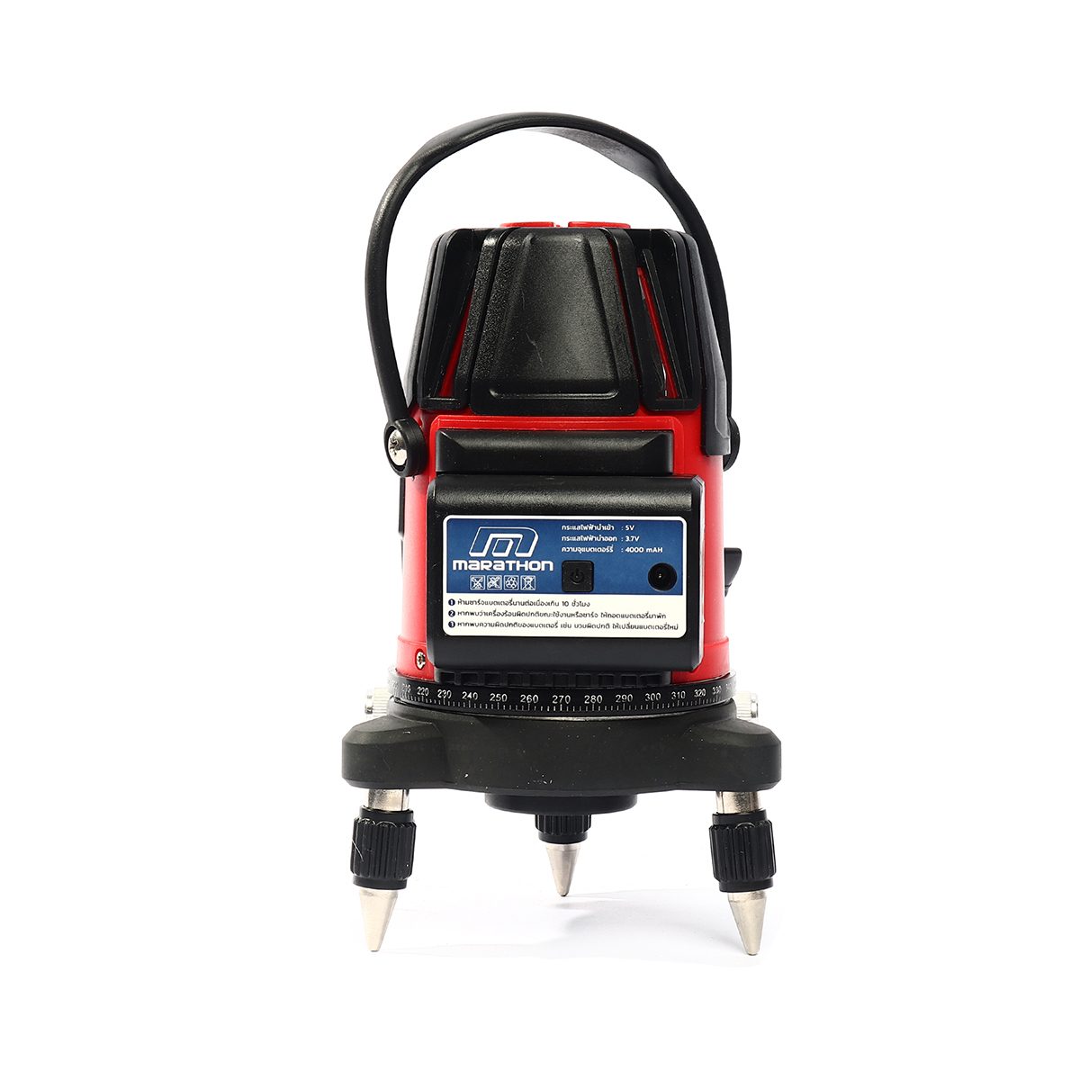 MARATHON เครื่องวัดระดับเลเซอร์ 5 เส้น แสงสีแดง รุ่น GT-215 ยิงไกล 10-30 ม. สามารถหมุนได้ 360 องศา พร้อมขาตั้ง 1.5 เมตร แบตเตอรี Li-ion สามา