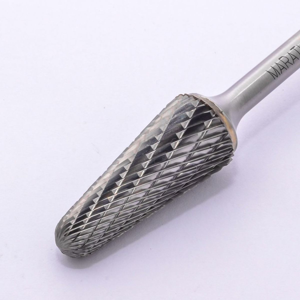 MARATHON เหล็กเจียคาร์ไบด์ทรงเฉียง 14° หัวมน รุ่น DOUBLE CUT SL-6M เส้นผ่านศูนย์กลาง 16 มม. แกน 6 มม. ความยาวคมกัด 33 มม. สำหรับงานโมลด์ (มา