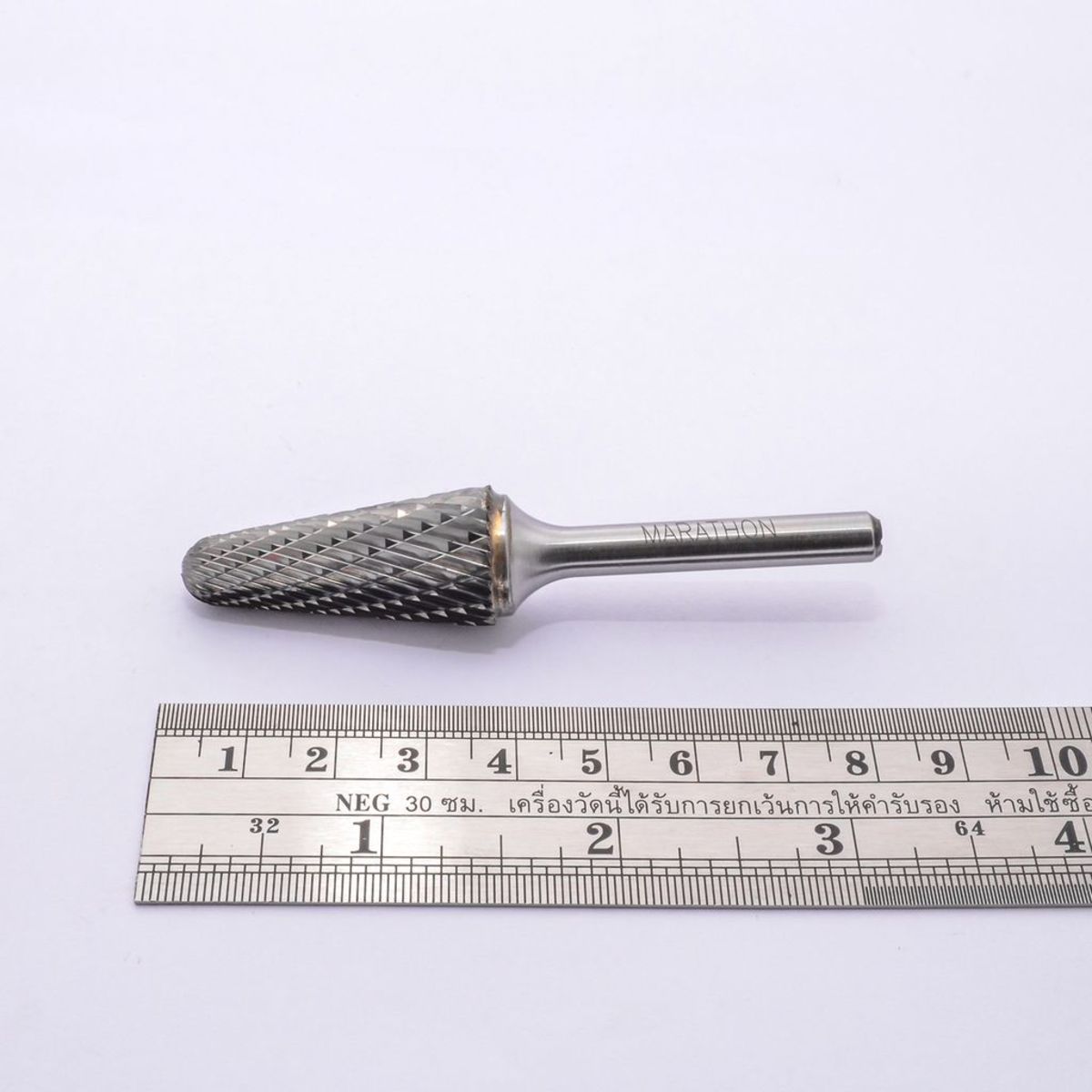 MARATHON เหล็กเจียคาร์ไบด์ทรงเฉียง 14° หัวมน รุ่น DOUBLE CUT SL-6M เส้นผ่านศูนย์กลาง 16 มม. แกน 6 มม. ความยาวคมกัด 33 มม. สำหรับงานโมลด์ (มา