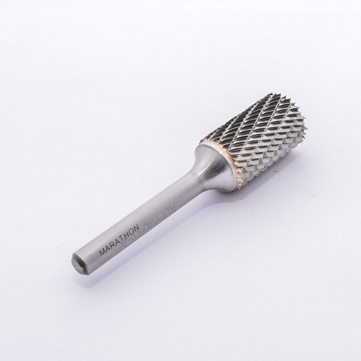MARATHON เหล็กเจียคาร์ไบด์ทรงกระบอกหัวมีคมกัด รุ่น DOUBLE CUT SB-6M เส้นผ่านศูนย์กลาง 16 มม. แกน 6 มม. ความยาวคมกัด 25 มม. สำหรับงานโมลด์ (ม