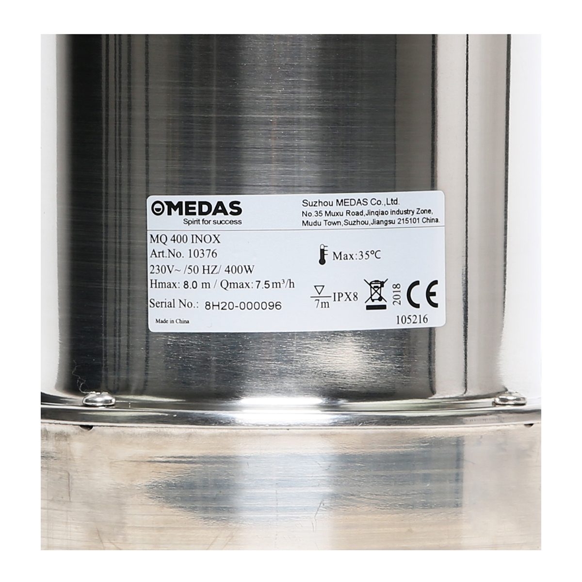 MQ400INOX ปั๊มแช่สำหรับน้ำดี พร้อมลูกลอย