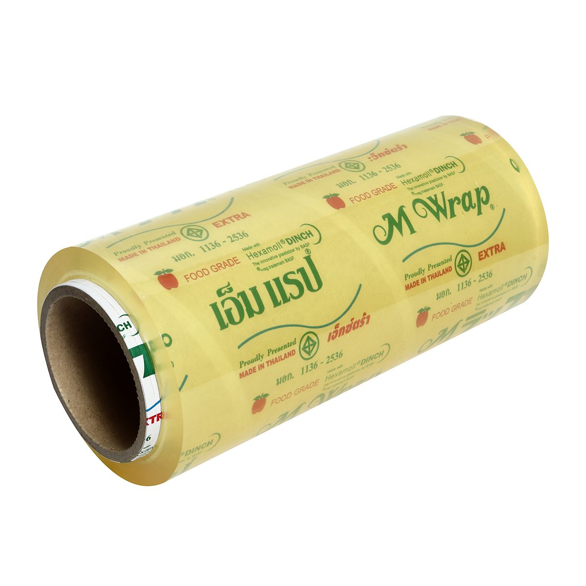 ฟิล์มถนอมอาหาร เอ็ม แรป (M WRAP) ความกว้าง 25 ซม. ความยาว 600 ม. ความหนาของเนื้อฟิล์ม 9 ไมครอน ช่วยรักษาความสดและรสชาติของอาหาร ฟิล์มมีความย