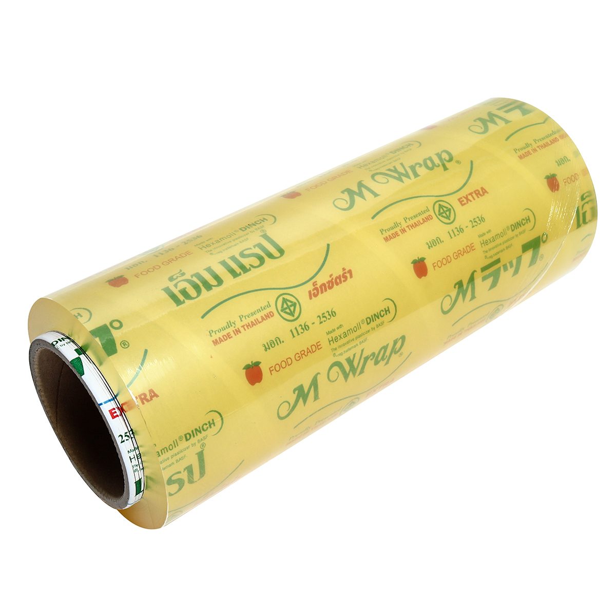 ฟิล์มถนอมอาหาร เอ็ม แรป (M WRAP) ความกว้าง 30 ซม. ความยาว 600 ม. ความหนาของเนื้อฟิล์ม 9 ไมครอน ช่วยรักษาความสดและรสชาติของอาหาร ฟิล์มมีความย