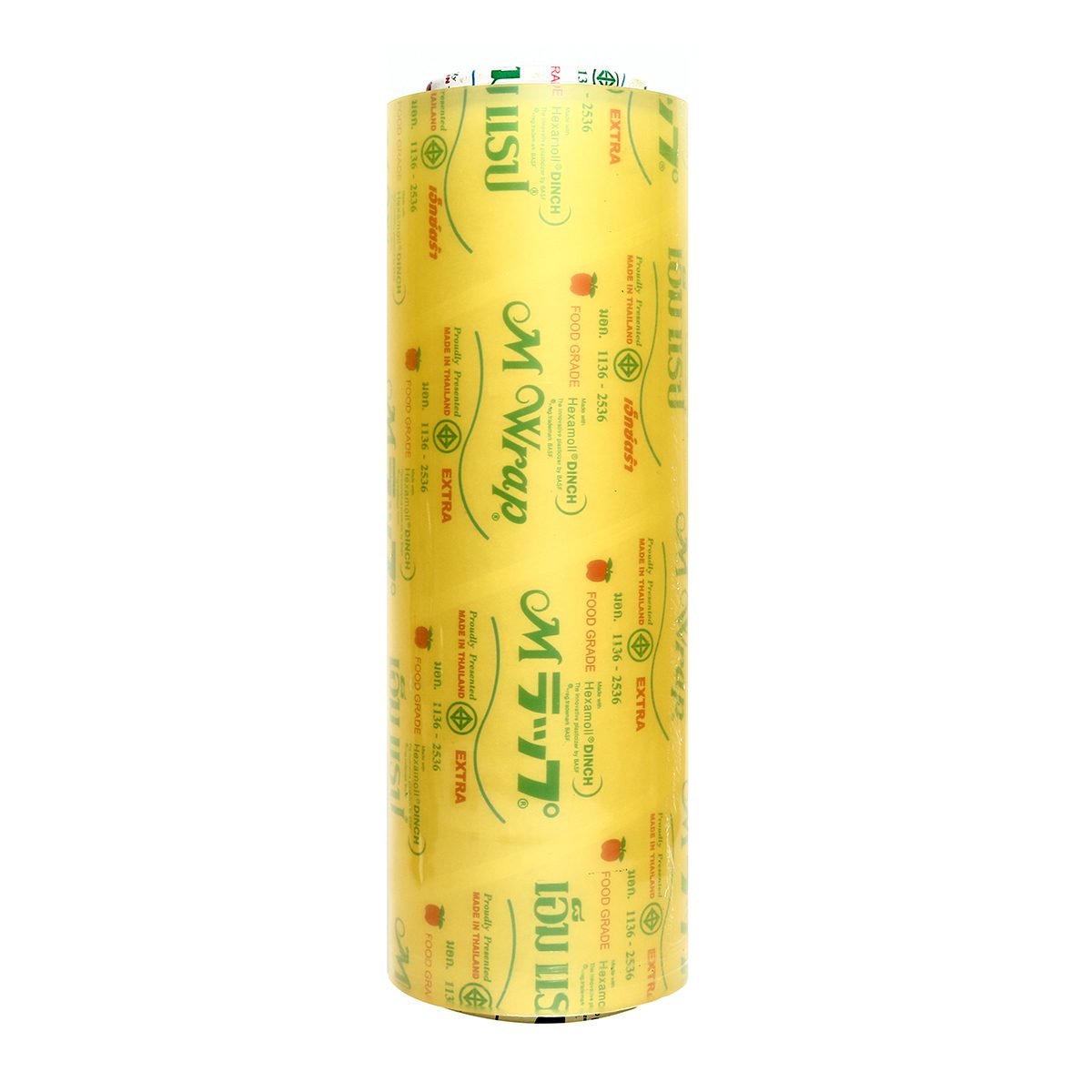 ฟิล์มถนอมอาหาร เอ็ม แรป (M WRAP) ความกว้าง 35 ซม. ความยาว 600 ม. ความหนาของเนื้อฟิล์ม 9 ไมครอน ช่วยรักษาความสดและรสชาติของอาหาร ฟิล์มมีความย