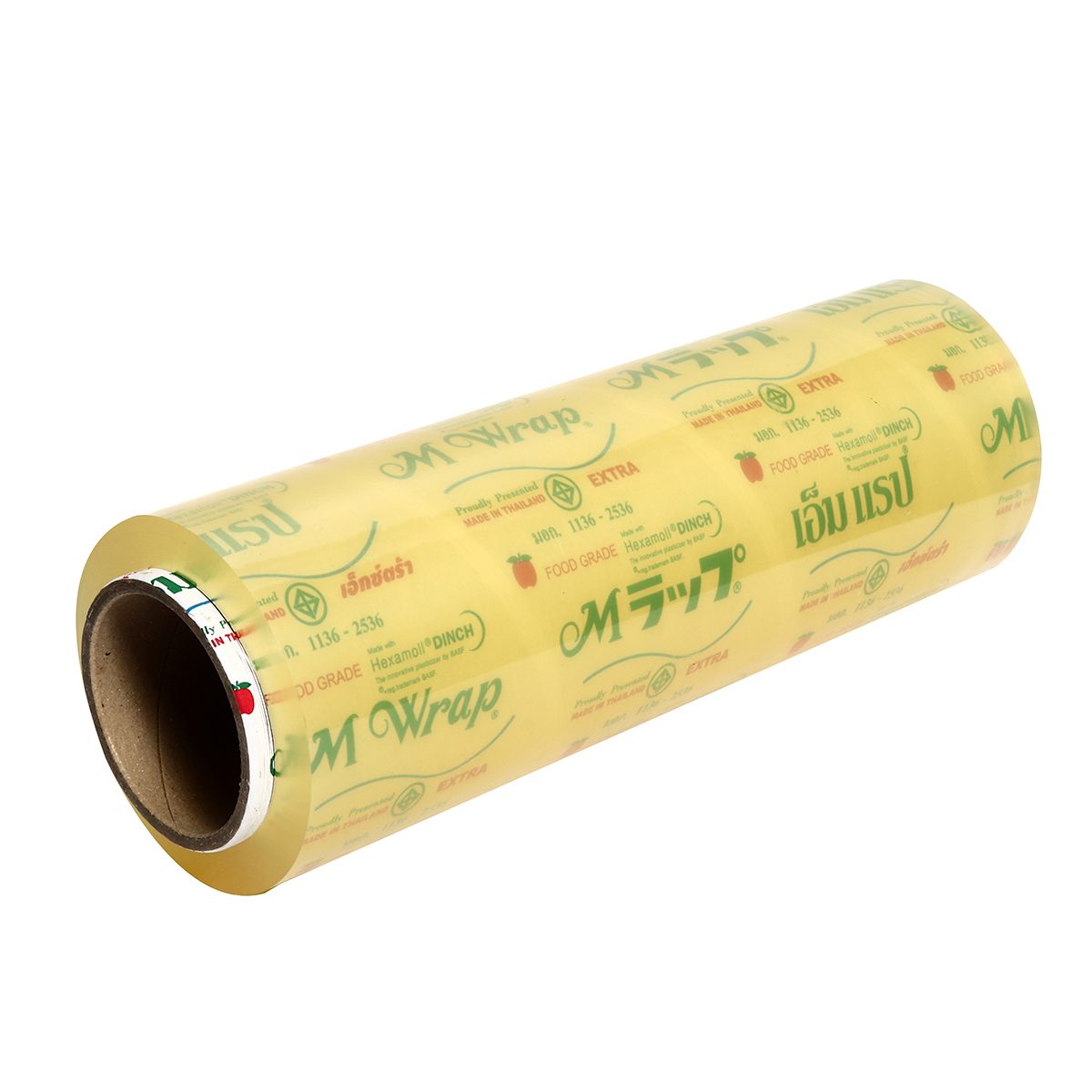 ฟิล์มถนอมอาหาร เอ็ม แรป (M WRAP) ความกว้าง 35 ซม. ความยาว 600 ม. ความหนาของเนื้อฟิล์ม 9 ไมครอน ช่วยรักษาความสดและรสชาติของอาหาร ฟิล์มมีความย
