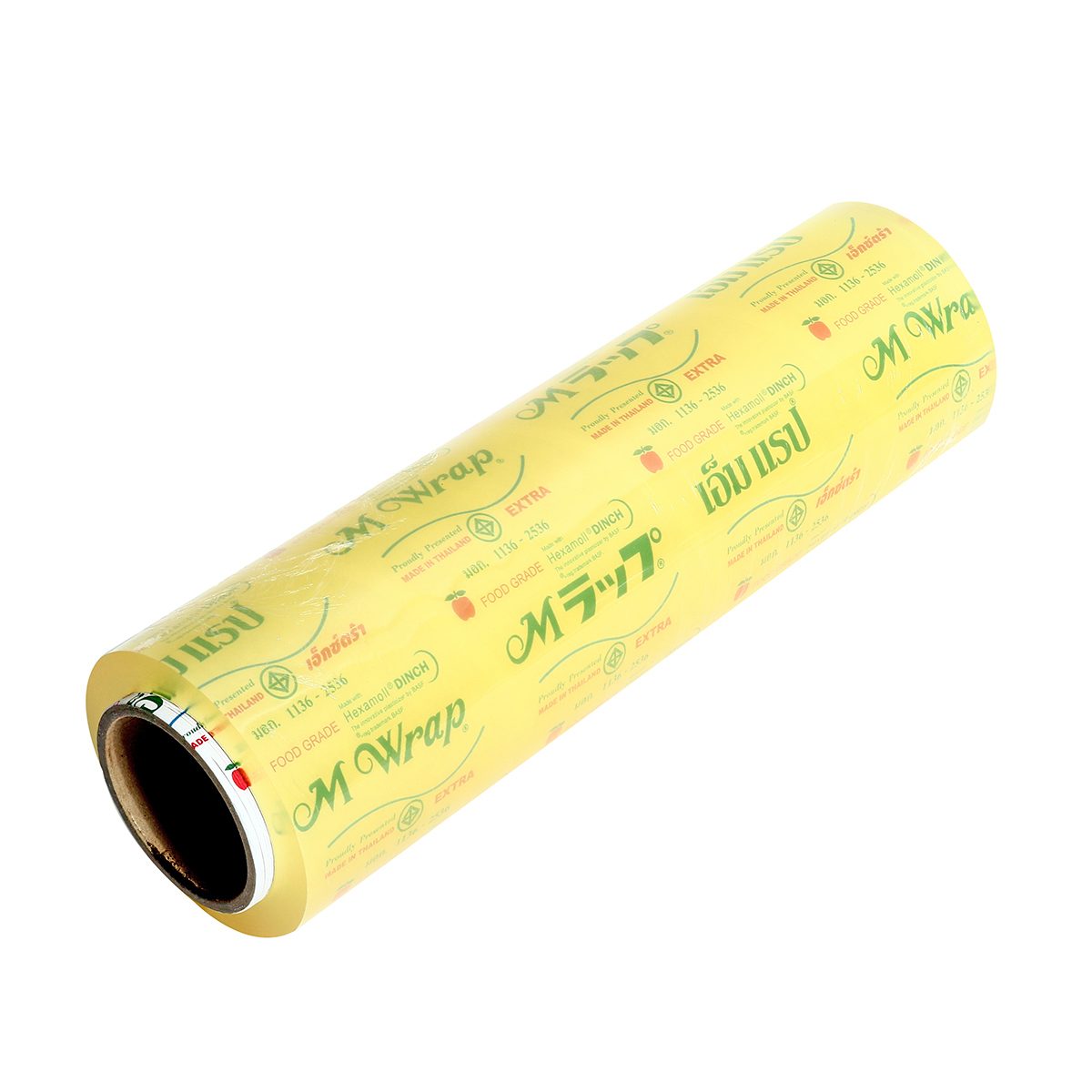 ฟิล์มถนอมอาหาร เอ็ม แรป (M WRAP) ความกว้าง 40 ซม. ความยาว 600 ม. ความหนาของเนื้อฟิล์ม 9 ไมครอน ช่วยรักษาความสดและรสชาติของอาหาร ฟิล์มมีความย