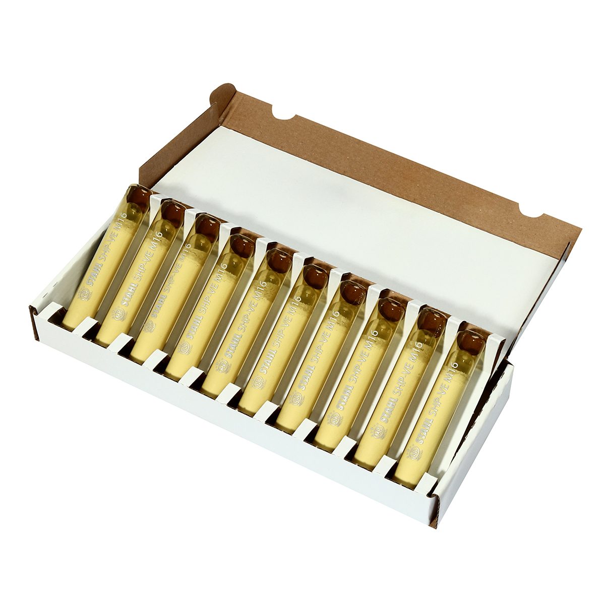 MR METAL พุกเคมีแบบตอก M16 STAHL-SERIES รุ่น SHP-VE-16 (10 ชิ้น/กล่อง) น้ำยาเคมีหลอดแก้วใช้คู่กับสตัดพุกเคมี หรือ เหล็กข้ออ้อย สำหรับติดตั้ง