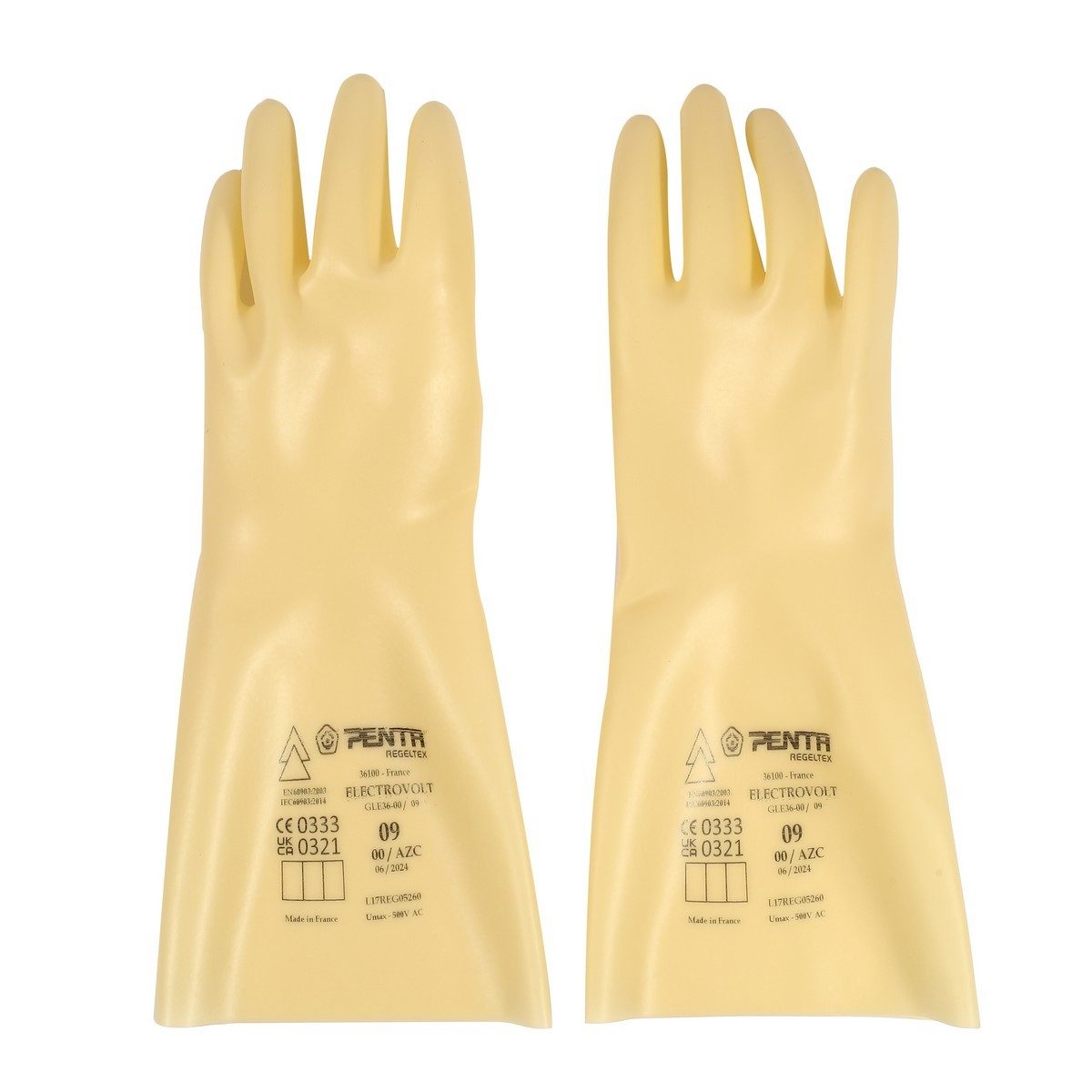 MAXSAFE REGELTEX ถุงมือยางกันไฟฟ้า รุ่น GEL02500V ป้องกันไฟฟ้าแรงสูงระดับ 00 กันกระแสไฟฟ้า 500 - 2,500 โวลต์ ได้รับการรับรองมาตรฐาน IEC 6090