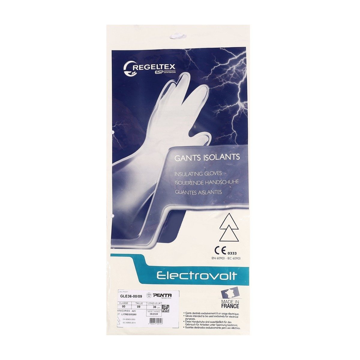 MAXSAFE REGELTEX ถุงมือยางกันไฟฟ้า รุ่น GEL02500V ป้องกันไฟฟ้าแรงสูงระดับ 00 กันกระแสไฟฟ้า 500 - 2,500 โวลต์ ได้รับการรับรองมาตรฐาน IEC 6090