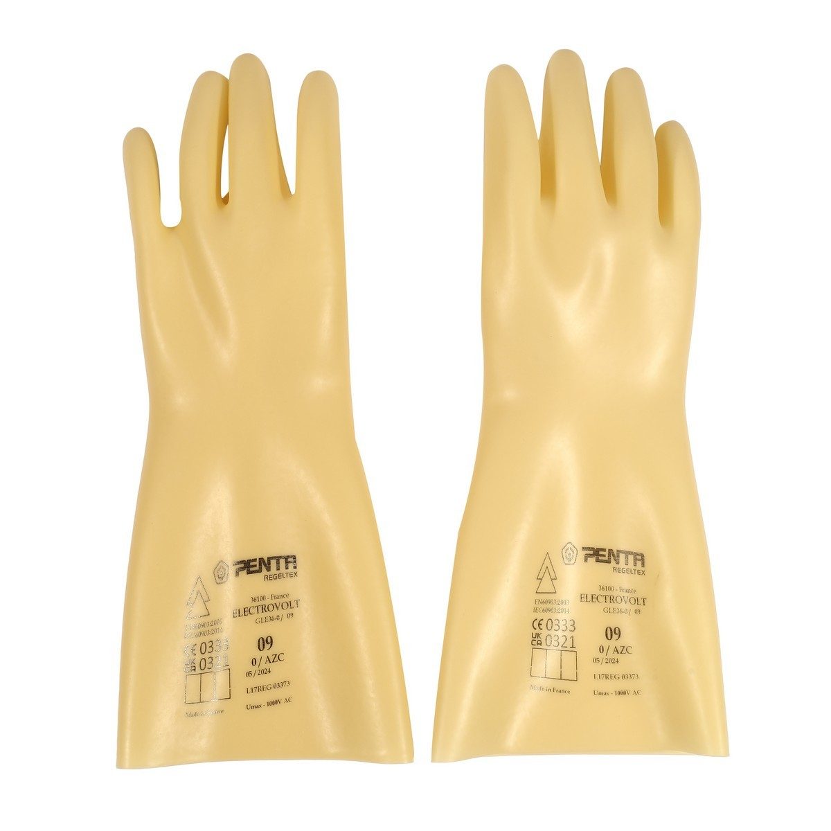MAXSAFE REGELTEX ถุงมือยางกันไฟฟ้า รุ่น GEL05000V ป้องกันไฟฟ้าแรงสูงระดับ 00 กันกระแสไฟฟ้า 1,000 - 5,000 โวลต์ ได้รับการรับรองมาตรฐาน IEC 60