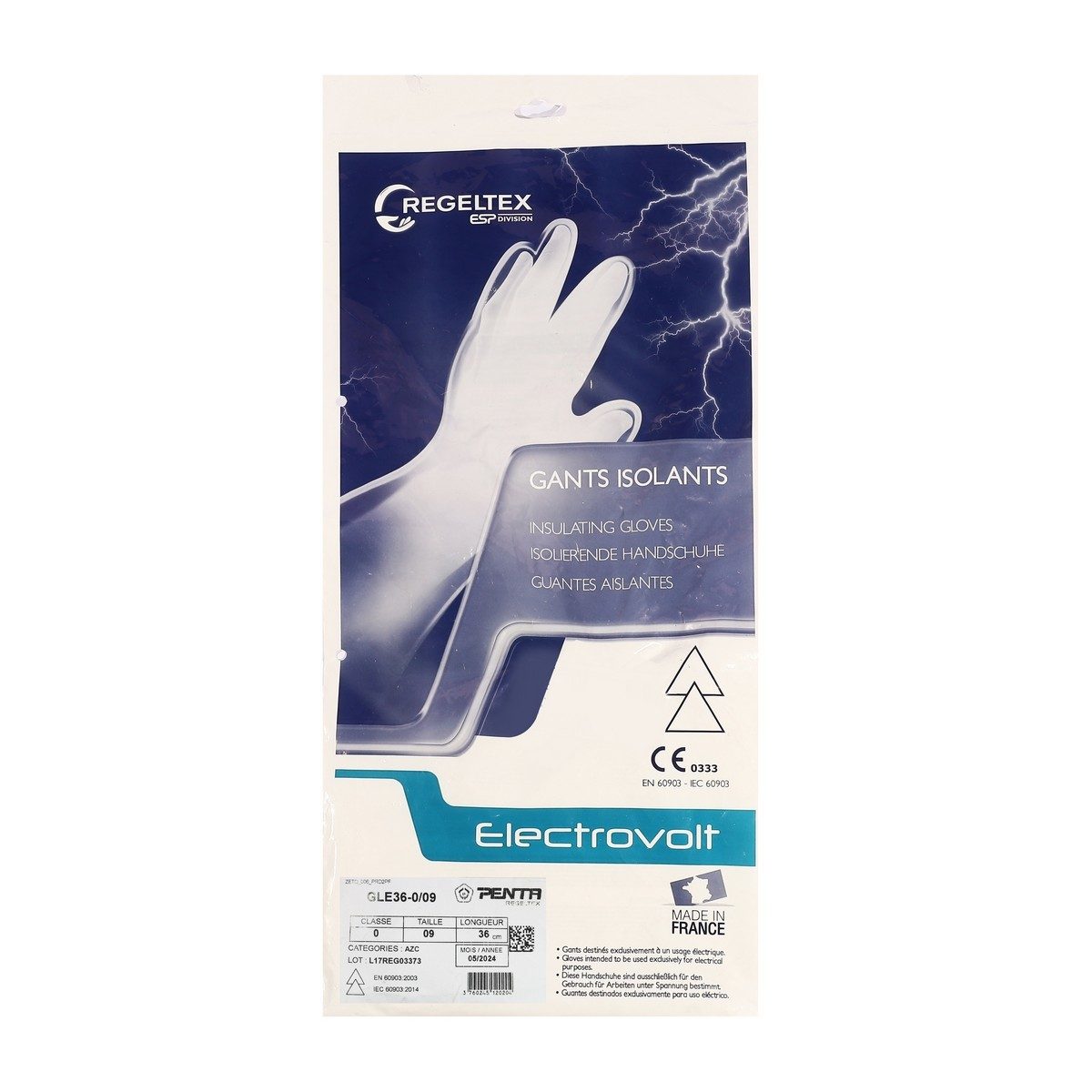 MAXSAFE REGELTEX ถุงมือยางกันไฟฟ้า รุ่น GEL05000V ป้องกันไฟฟ้าแรงสูงระดับ 00 กันกระแสไฟฟ้า 1,000 - 5,000 โวลต์ ได้รับการรับรองมาตรฐาน IEC 60