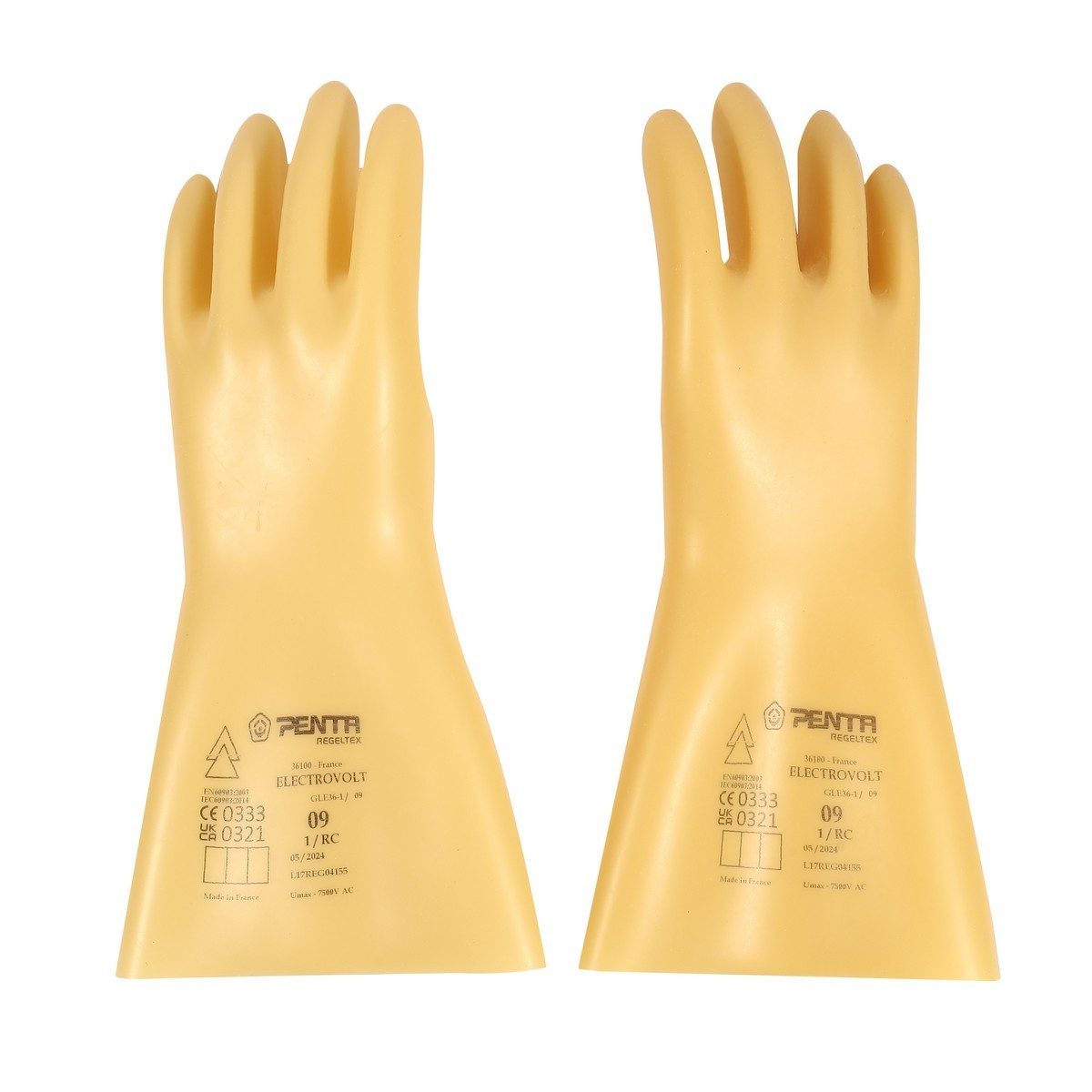 MAXSAFE REGELTEX ถุงมือยางกันไฟฟ้า รุ่น GEL10000V ป้องกันไฟฟ้าแรงสูงระดับ 00 กันกระแสไฟฟ้า 7,500 - 10,000 โวลต์ ได้รับการรับรองมาตรฐาน IEC 6