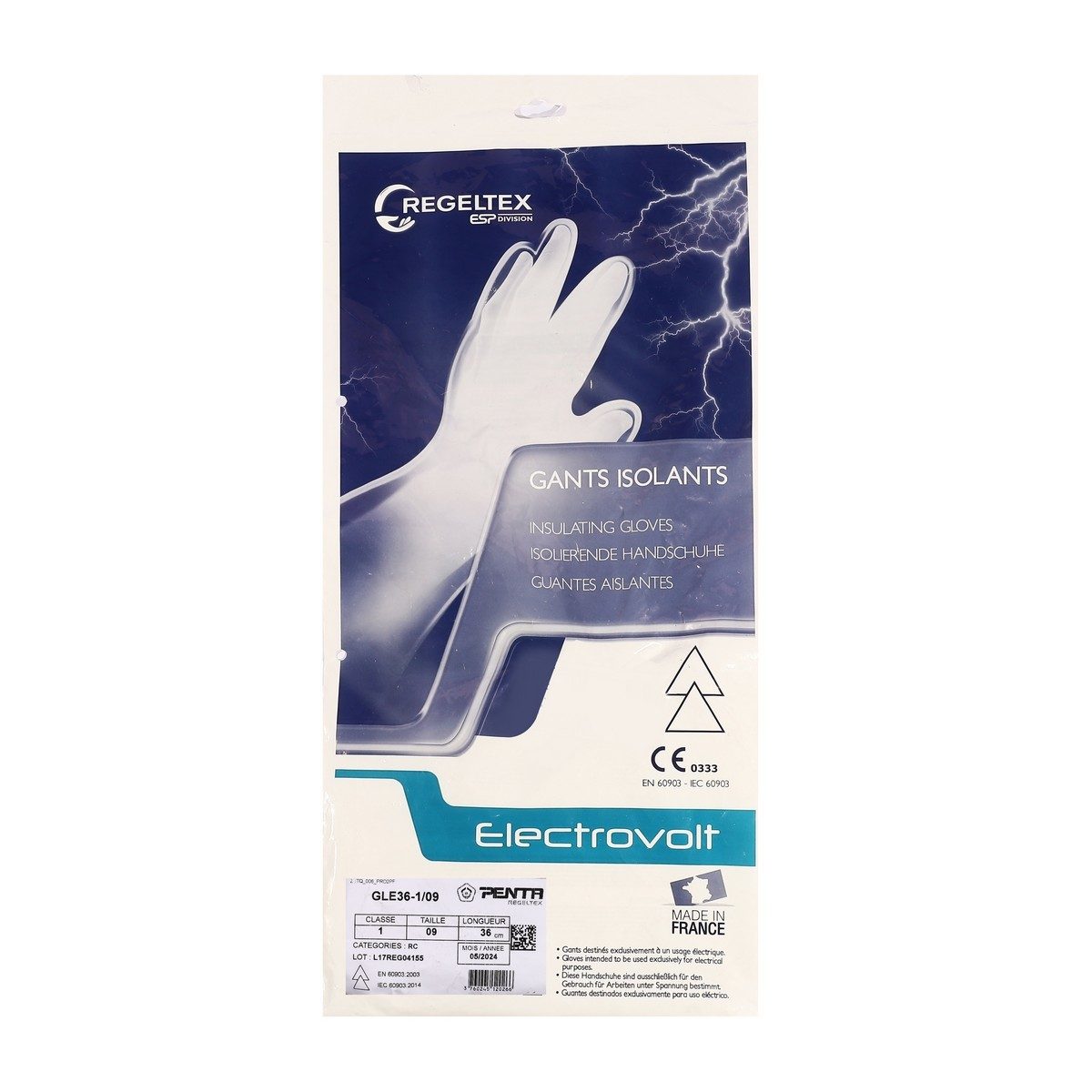 MAXSAFE REGELTEX ถุงมือยางกันไฟฟ้า รุ่น GEL10000V ป้องกันไฟฟ้าแรงสูงระดับ 00 กันกระแสไฟฟ้า 7,500 - 10,000 โวลต์ ได้รับการรับรองมาตรฐาน IEC 6