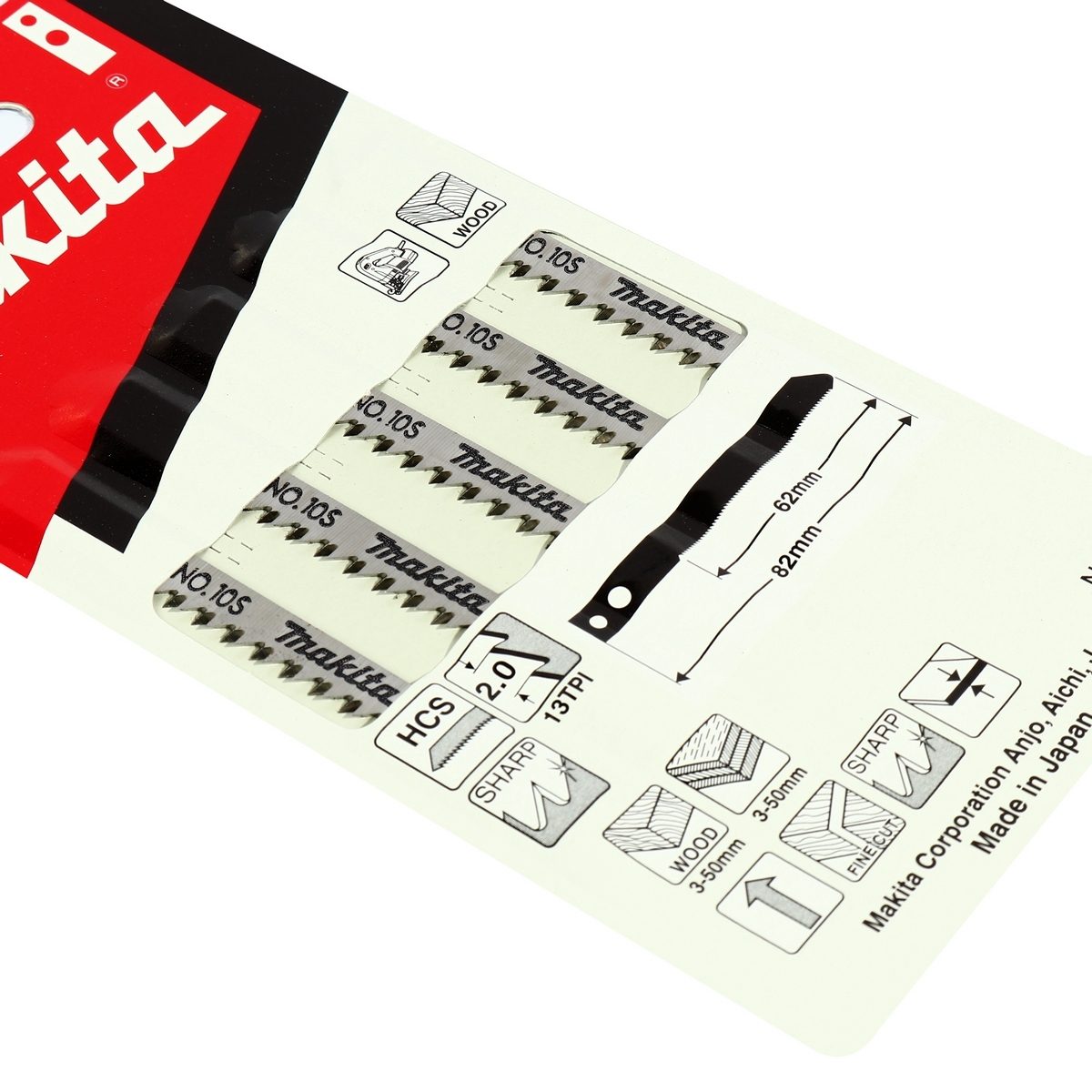 ใบเลื่อยจิกซอ NO.10S (5ใบ/1PAC) A-85824