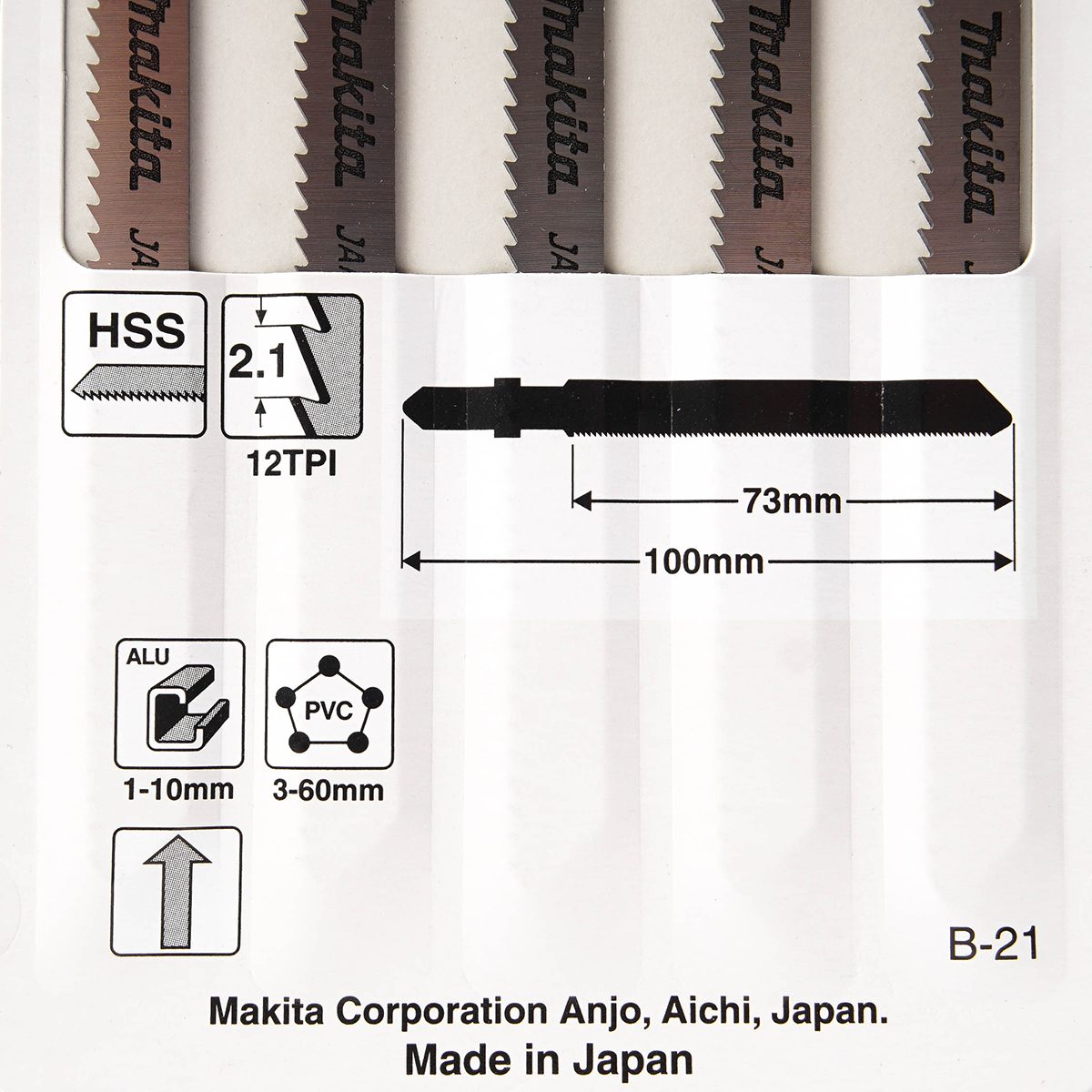 ใบเลื่อยจิกซอ B-21 (5ใบ/1PAC) A-85721