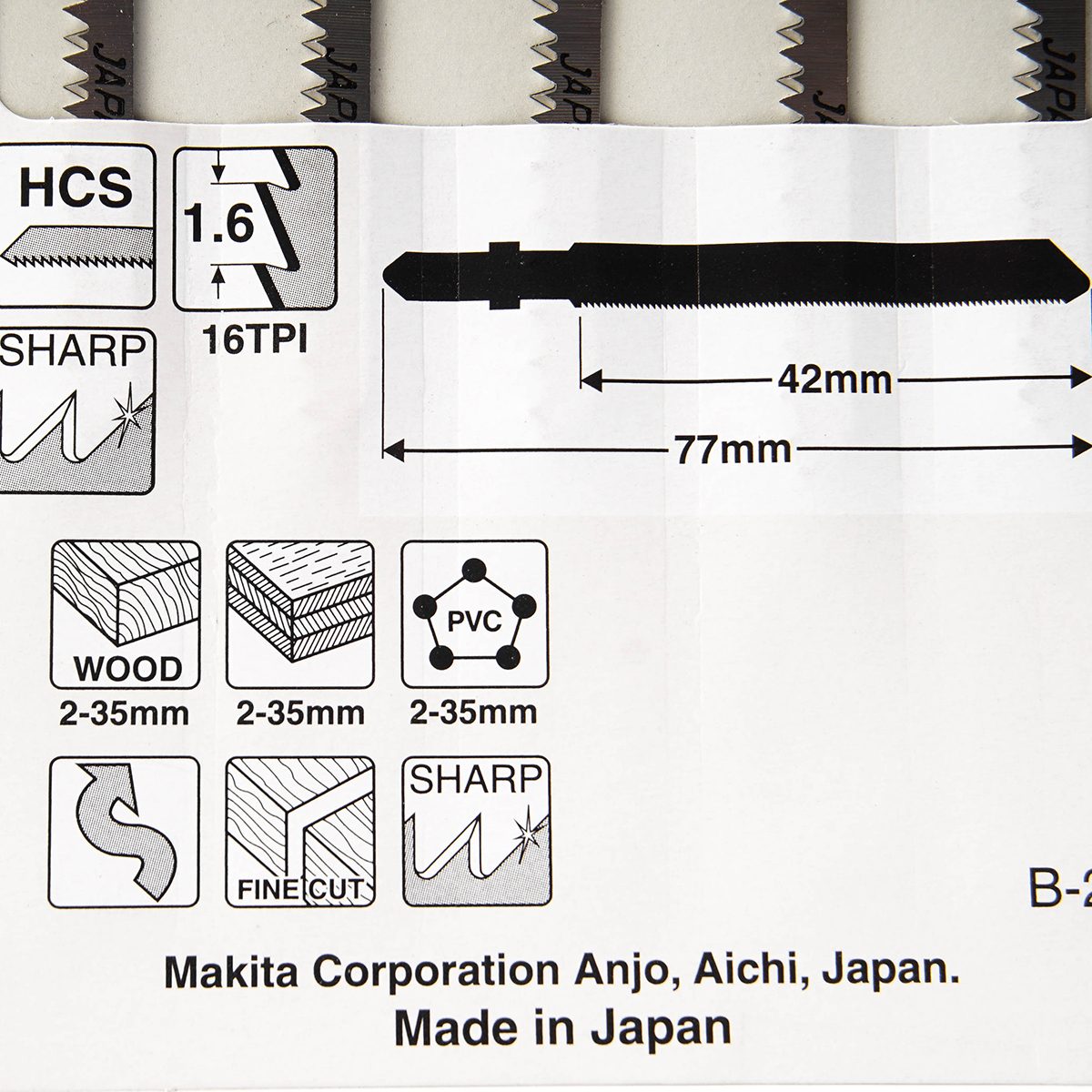 ใบเลื่อยจิกซอ B-29 (5ใบ/1PAC) A-80400