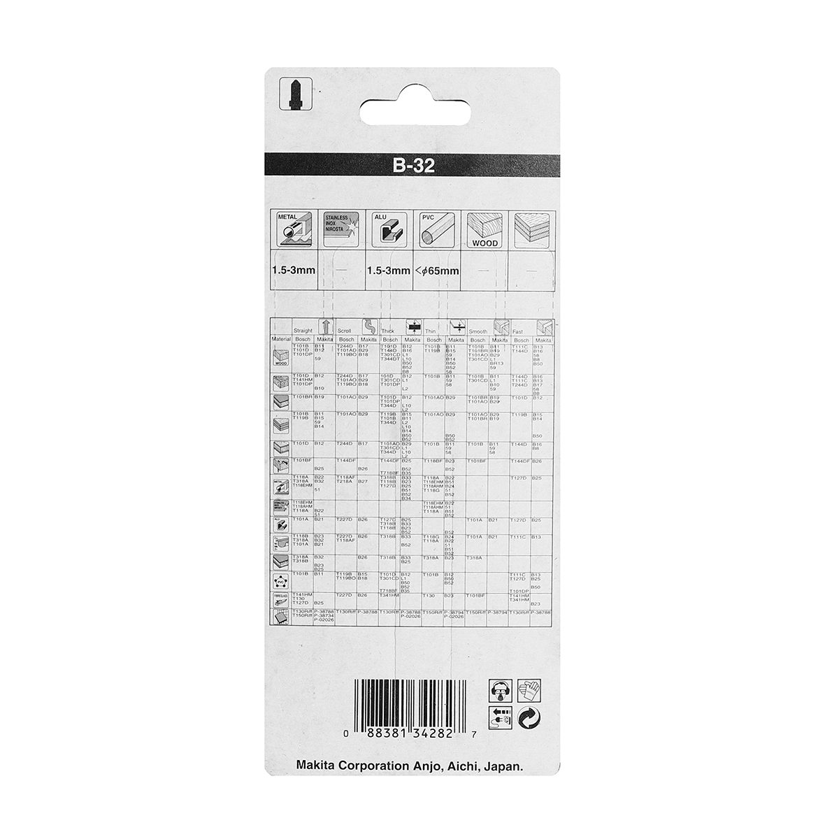 ใบเลื่อยจิกซอ B-32(5ใบ/1PAC)B-10431