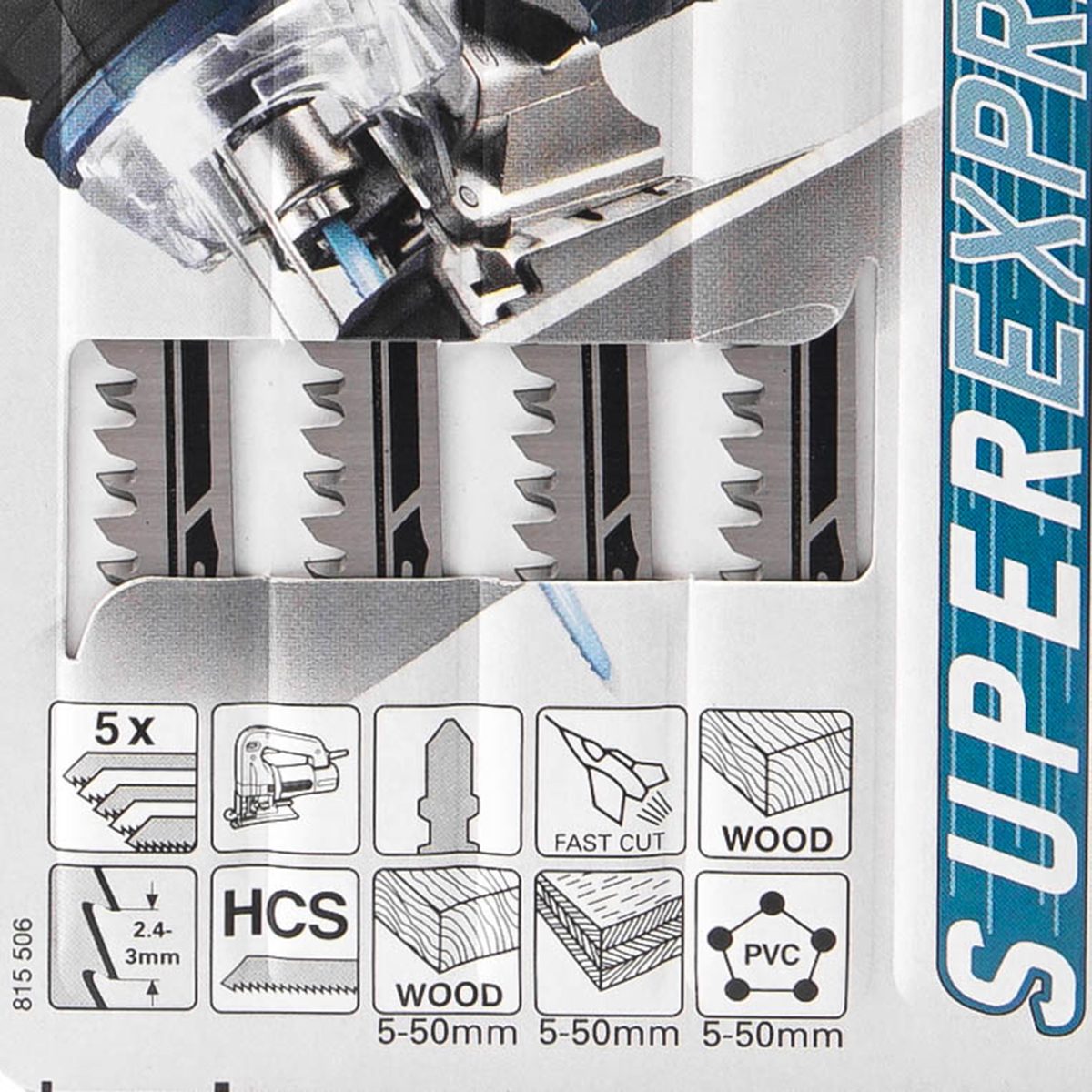 ใบเลื่อยจิกซอ B-50(5ใบ/1PAC) B-06460