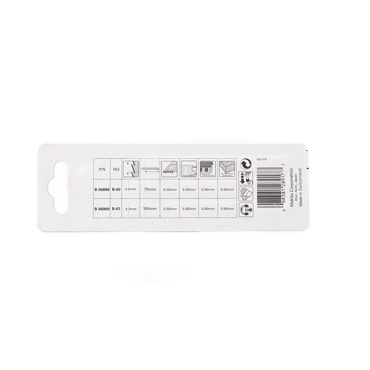 ใบเลื่อยจิกซอ B-60(3ใบ/1PAC) B-06890