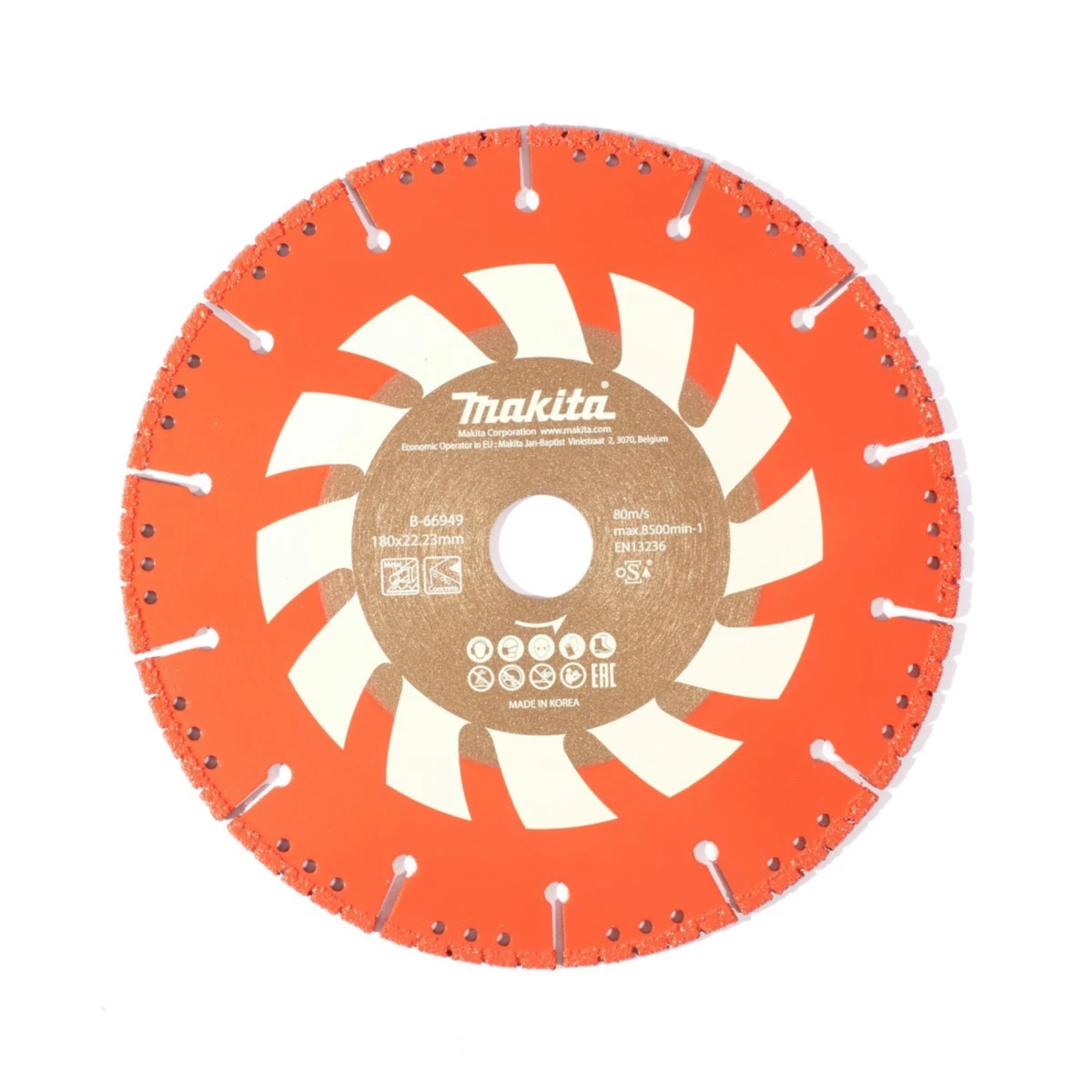MAKITA ใบเพชรตัดคอนกรีต 7 นิ้ว (180 มม.) รุ่น B-66949 รูกลาง 22.23 มม. มาตรฐาน EN13236 สำหรับงานกู้ภัย 3.1 มม. (มากีต้า)