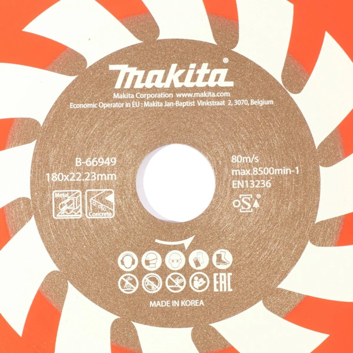 MAKITA ใบเพชรตัดคอนกรีต 7 นิ้ว (180 มม.) รุ่น B-66949 รูกลาง 22.23 มม. มาตรฐาน EN13236 สำหรับงานกู้ภัย 3.1 มม. (มากีต้า)
