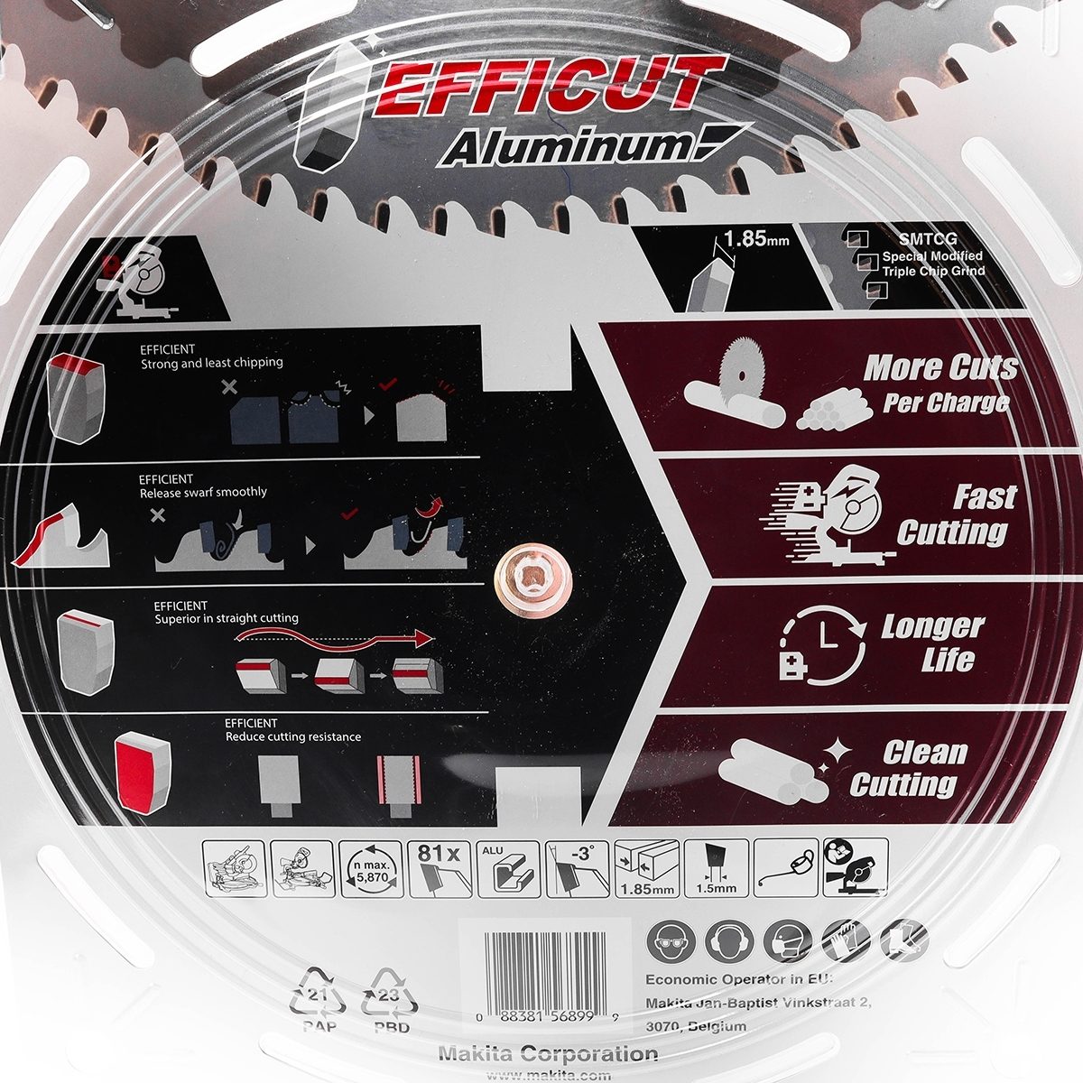 E-06345 ใบเลื่อย 10"X80T อลูมิ EFFICUT