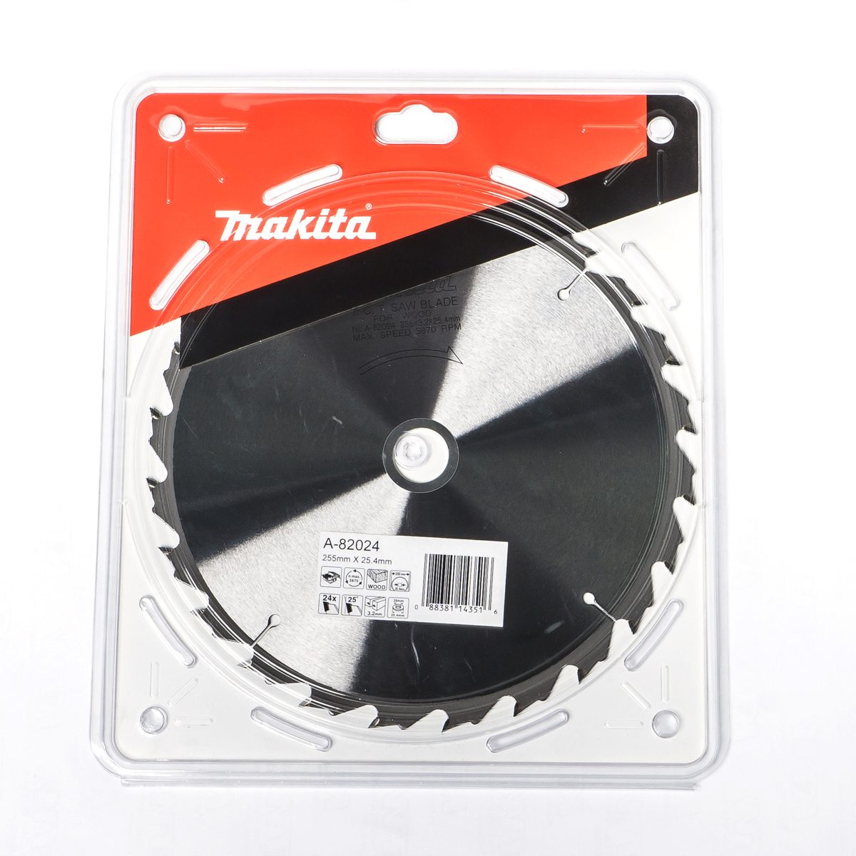 MAKITA ใบเลื่อยวงเดือนคาร์ไบด์สำหรับตัดไม้ 10 นิ้ว 24 ฟัน รุ่น A-82024 เส้นผ่านศูนย์กลาง 255 มม. หนา 3.2 มม. (มากีต้า)