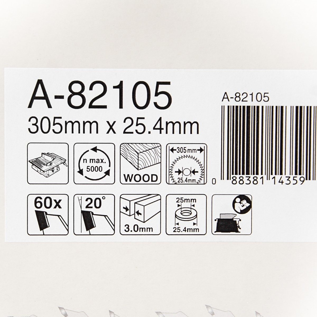 MAKITA ใบเลื่อยวงเดือนคาร์ไบด์สำหรับตัดไม้ 12 นิ้ว 60 ฟัน รุ่น A-82105 เส้นผ่านศูนย์กลาง 305 มม. หนา 3.0 มม. (มากีต้า)