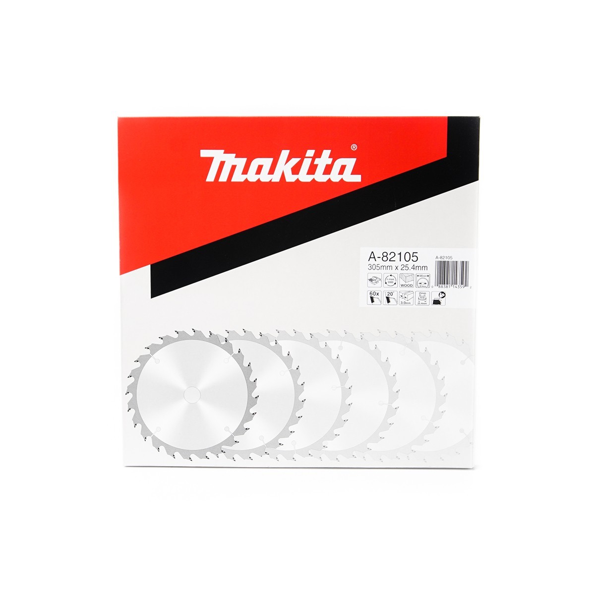MAKITA ใบเลื่อยวงเดือนคาร์ไบด์สำหรับตัดไม้ 12 นิ้ว 60 ฟัน รุ่น A-82105 เส้นผ่านศูนย์กลาง 305 มม. หนา 3.0 มม. (มากีต้า)