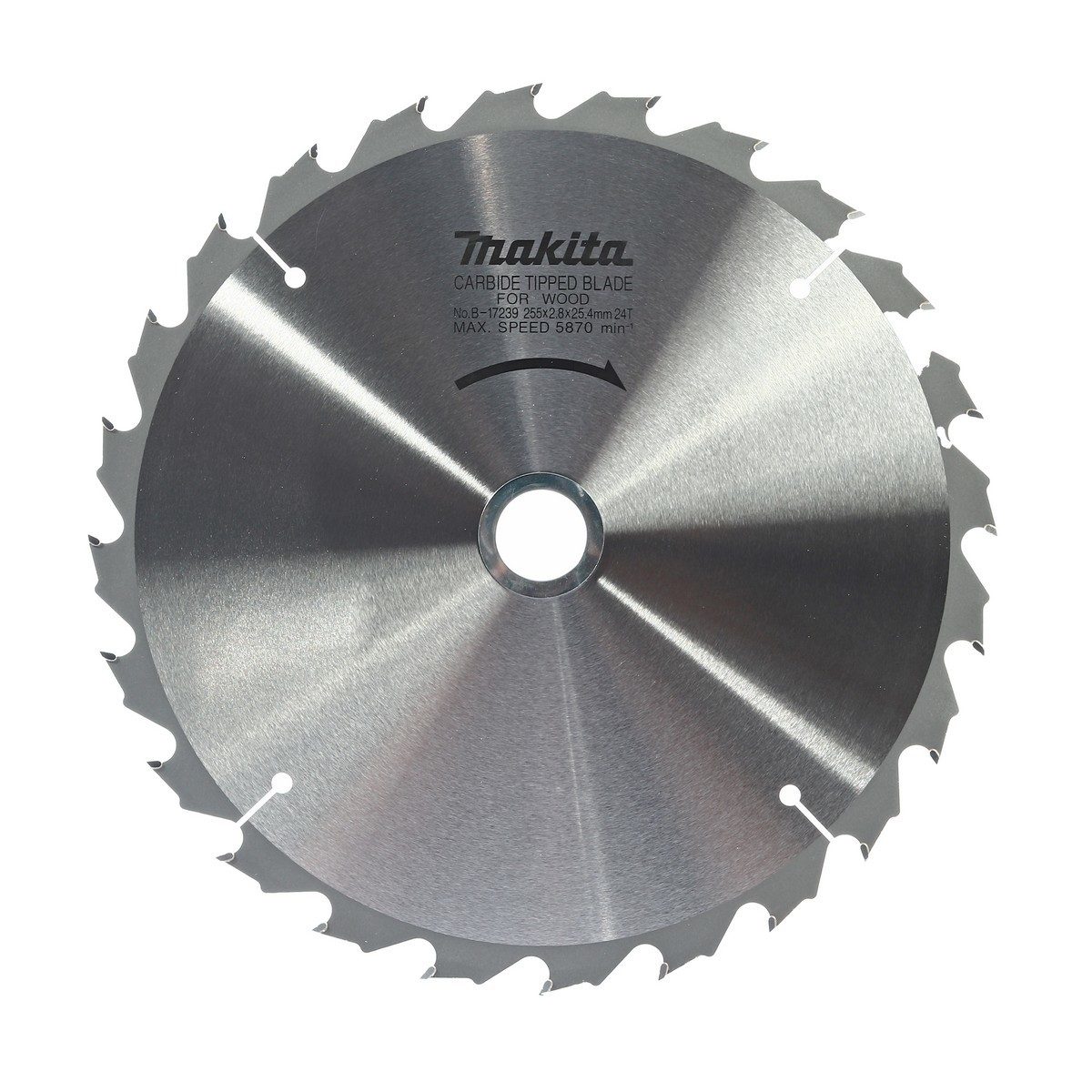 MAKITA ใบเลื่อยวงเดือนคาร์ไบด์สำหรับตัดไม้ 10 นิ้ว 24 ฟัน รุ่น B-17239 เส้นผ่านศูนย์กลาง 255 มม. หนา 2.8 มม. (มากีต้า)