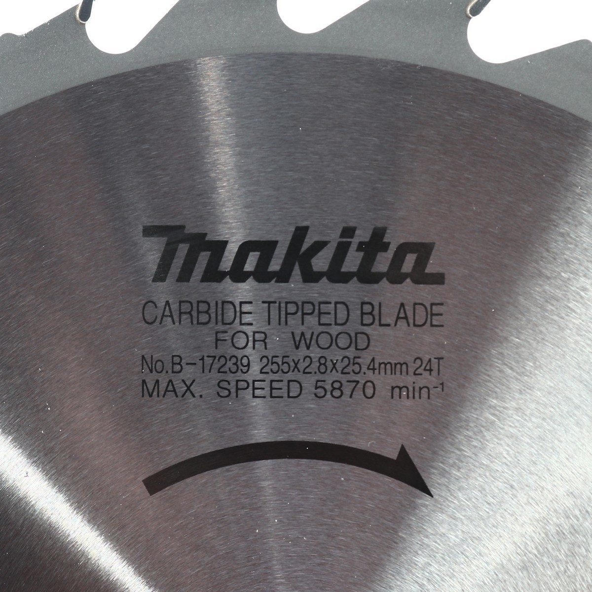 MAKITA ใบเลื่อยวงเดือนคาร์ไบด์สำหรับตัดไม้ 10 นิ้ว 24 ฟัน รุ่น B-17239 เส้นผ่านศูนย์กลาง 255 มม. หนา 2.8 มม. (มากีต้า)