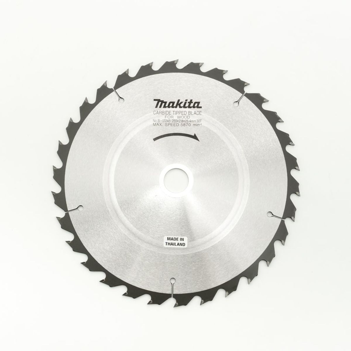MAKITA ใบเลื่อยวงเดือนคาร์ไบด์สำหรับตัดไม้ 10 นิ้ว 30 ฟัน รุ่น B-17245 เส้นผ่านศูนย์กลาง 255 มม. หนา 2.8 มม. (มากีต้า)
