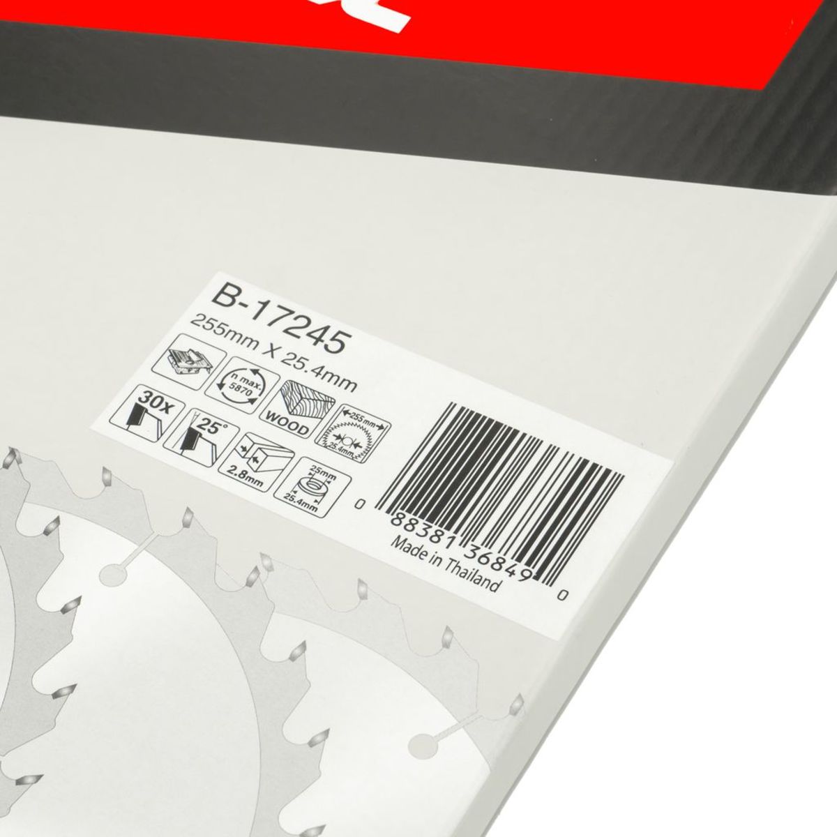 MAKITA ใบเลื่อยวงเดือนคาร์ไบด์สำหรับตัดไม้ 10 นิ้ว 30 ฟัน รุ่น B-17245 เส้นผ่านศูนย์กลาง 255 มม. หนา 2.8 มม. (มากีต้า)
